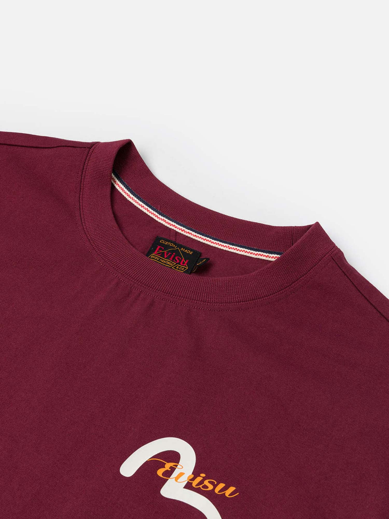 Evisu T-Shirt Henohenomohe Godhead Embroidery Relax Fit Rosso