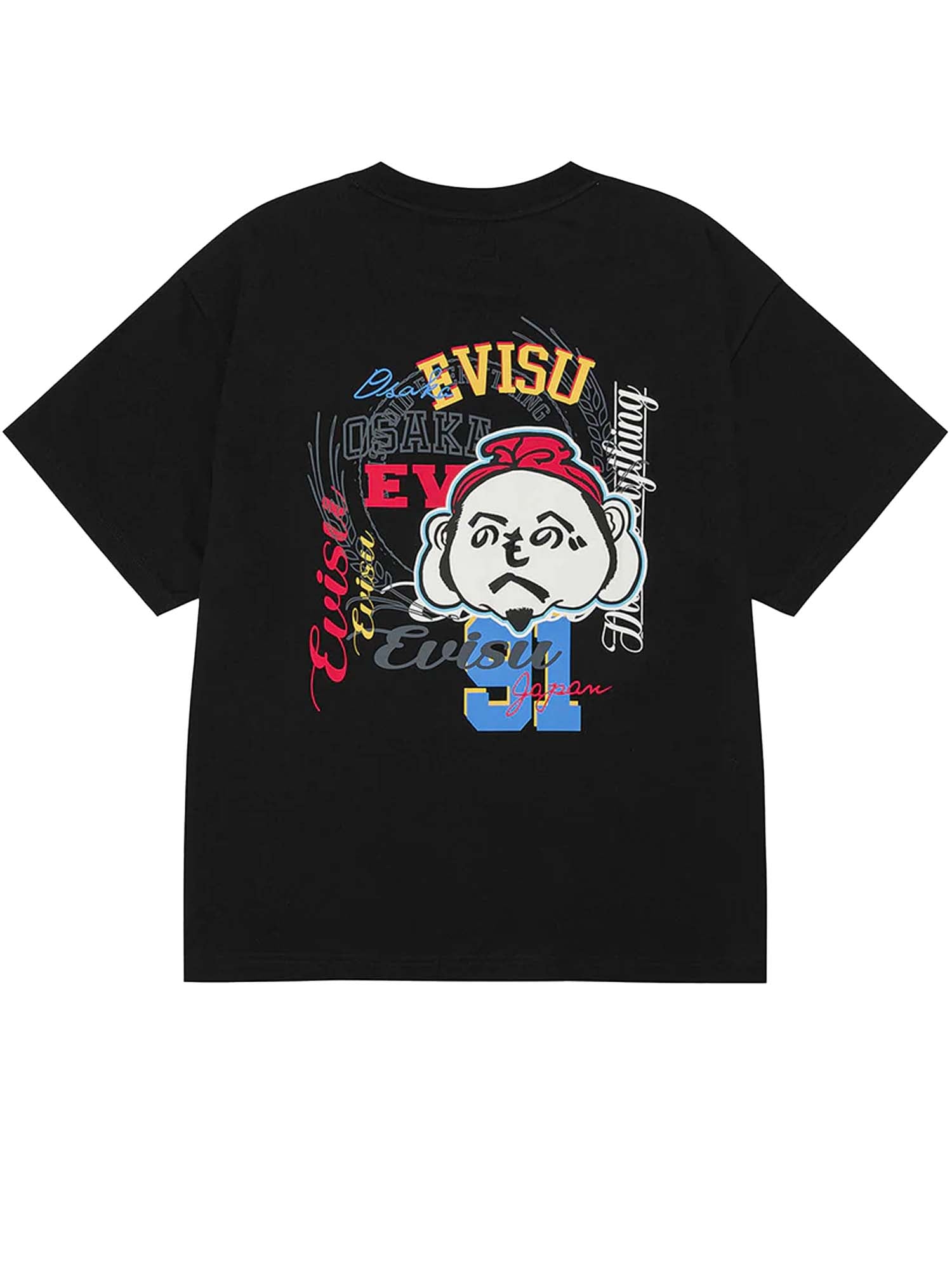Evisu T-Shirt Henohenomohe Godhead Embroidery Relax Fit Nero