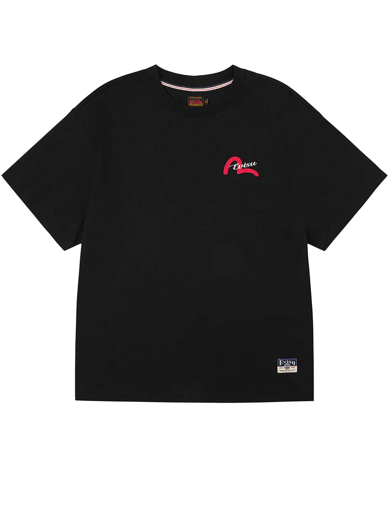 Evisu T-Shirt Henohenomohe Godhead Embroidery Relax Fit Nero