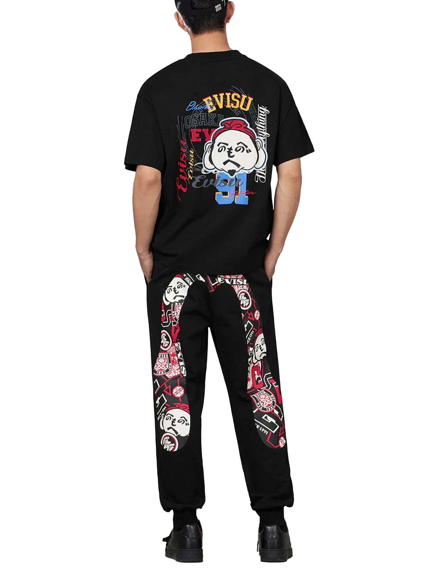 Evisu T-Shirt Henohenomohe Godhead Embroidery Relax Fit Nero