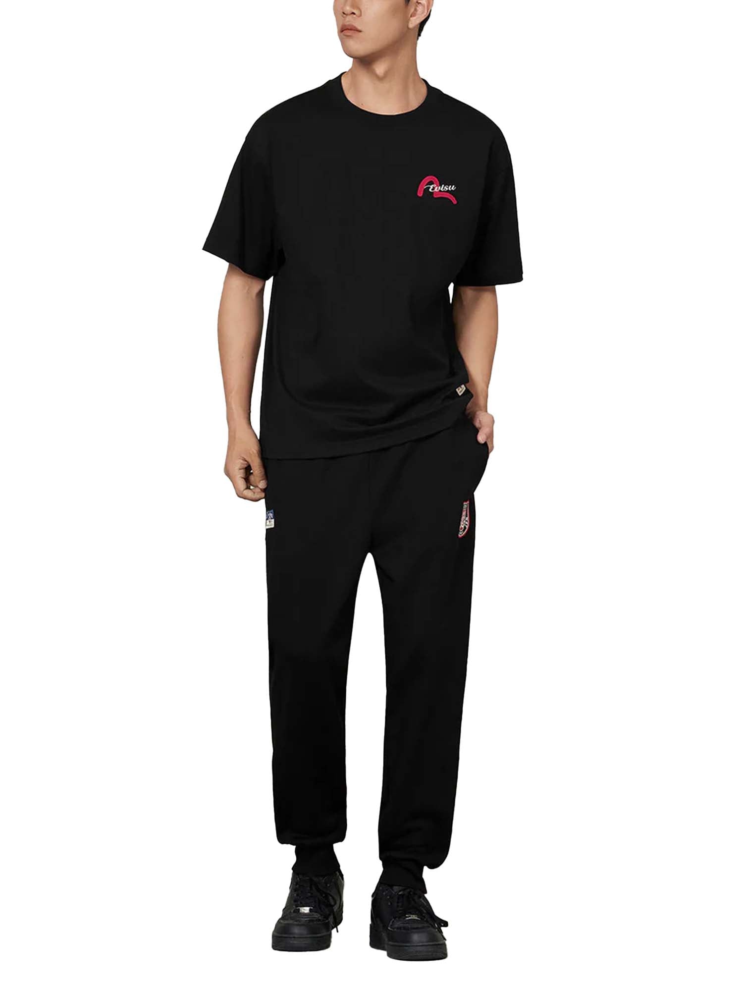 Evisu T-Shirt Henohenomohe Godhead Embroidery Relax Fit Nero