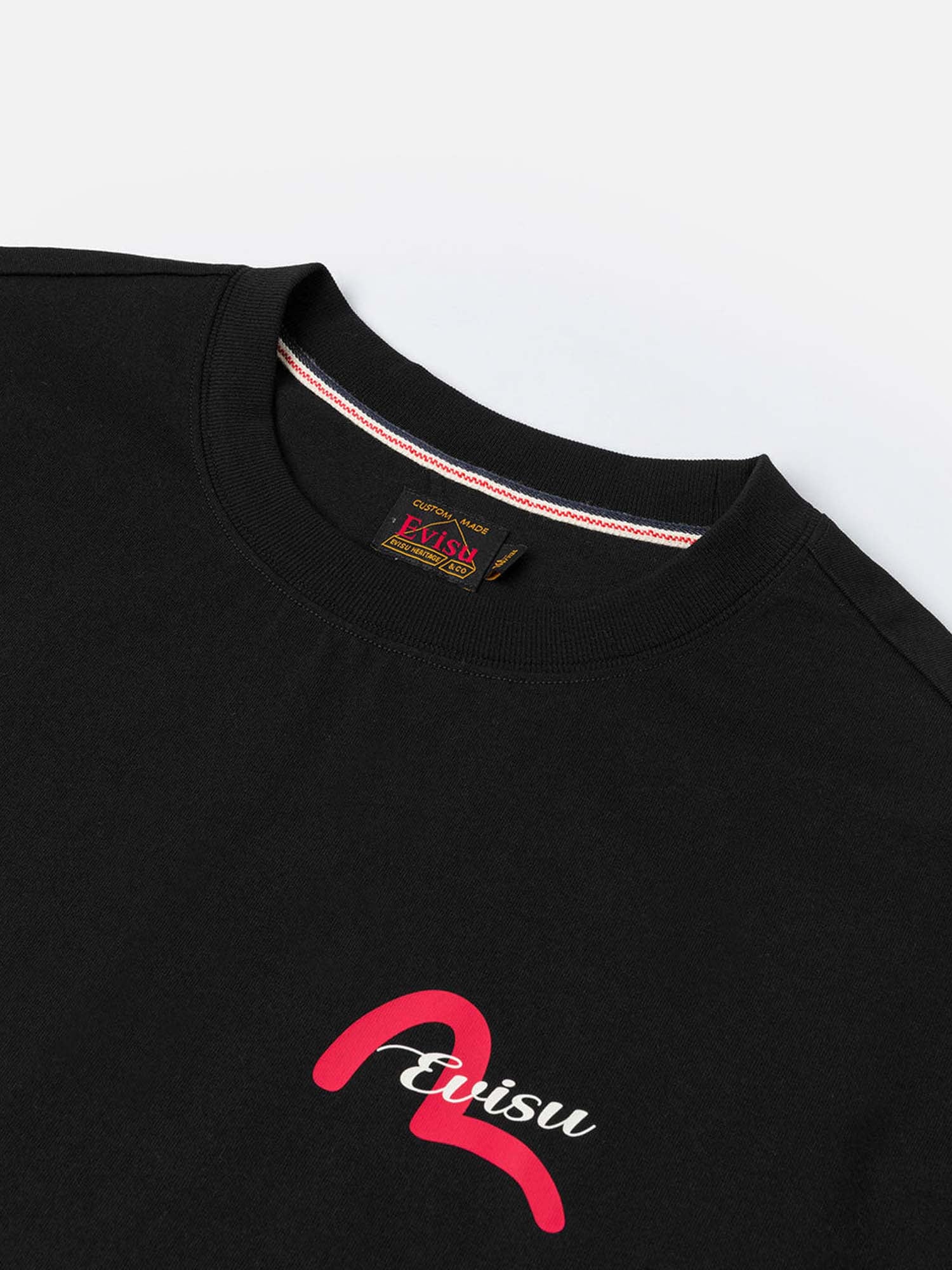 Evisu T-Shirt Henohenomohe Godhead Embroidery Relax Fit Nero