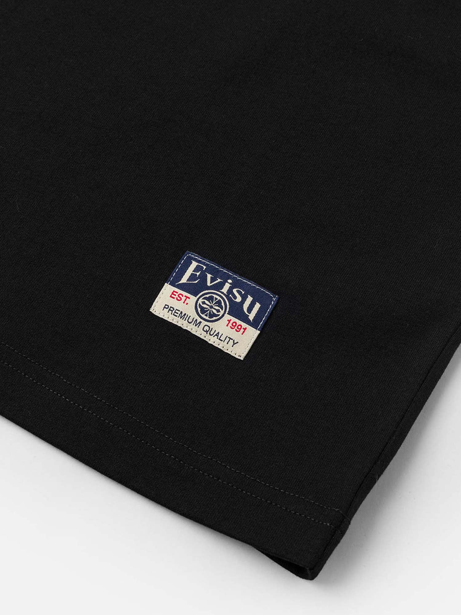 Evisu T-Shirt Henohenomohe Godhead Embroidery Relax Fit Nero