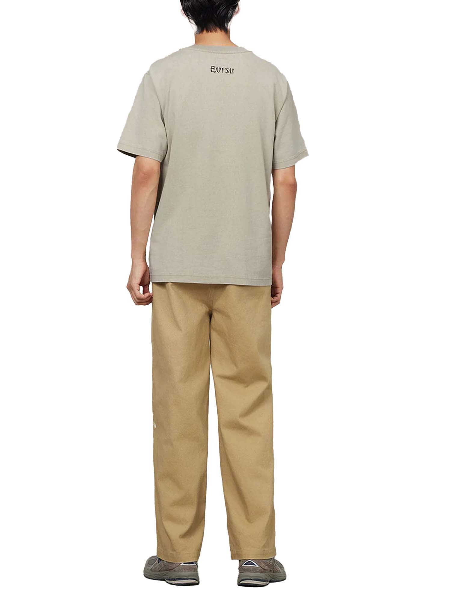 Evisu T-Shirt Hand-Drawn Seagull Print Relax Fit Bianco