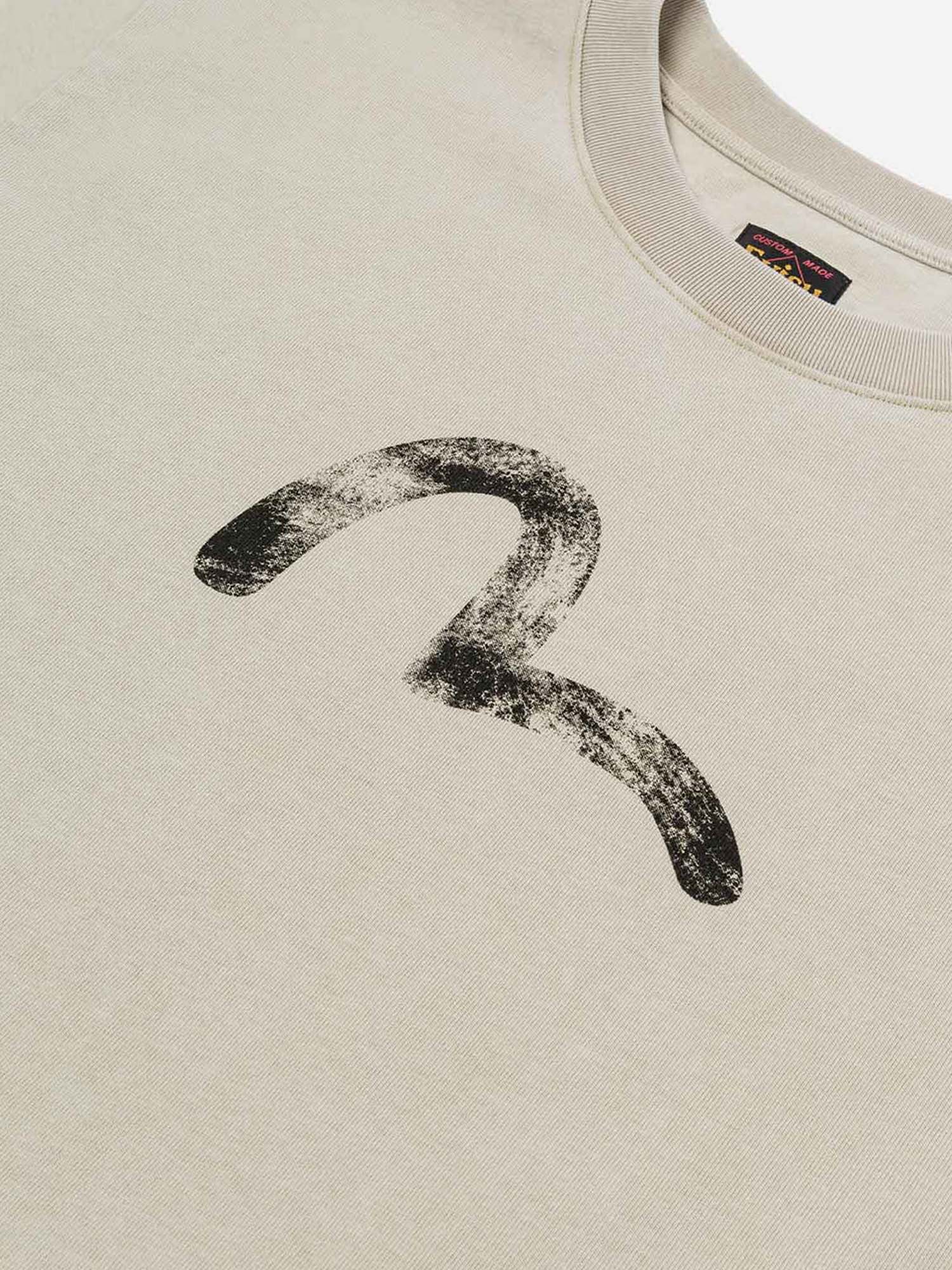 Evisu T-Shirt Hand-Drawn Seagull Print Relax Fit Bianco
