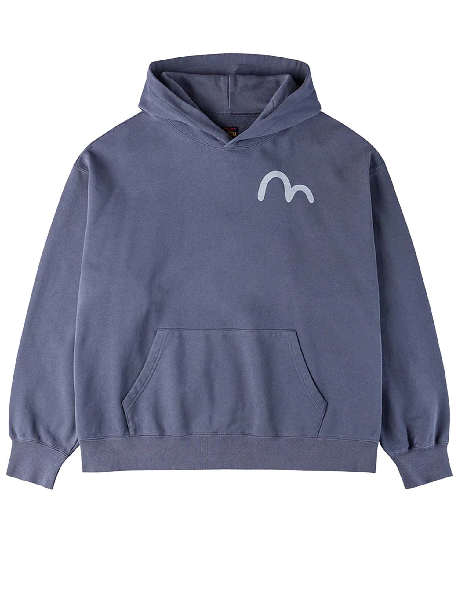 Evisu Felpa American Ebisu and Seagull Print Relax Fit Blu