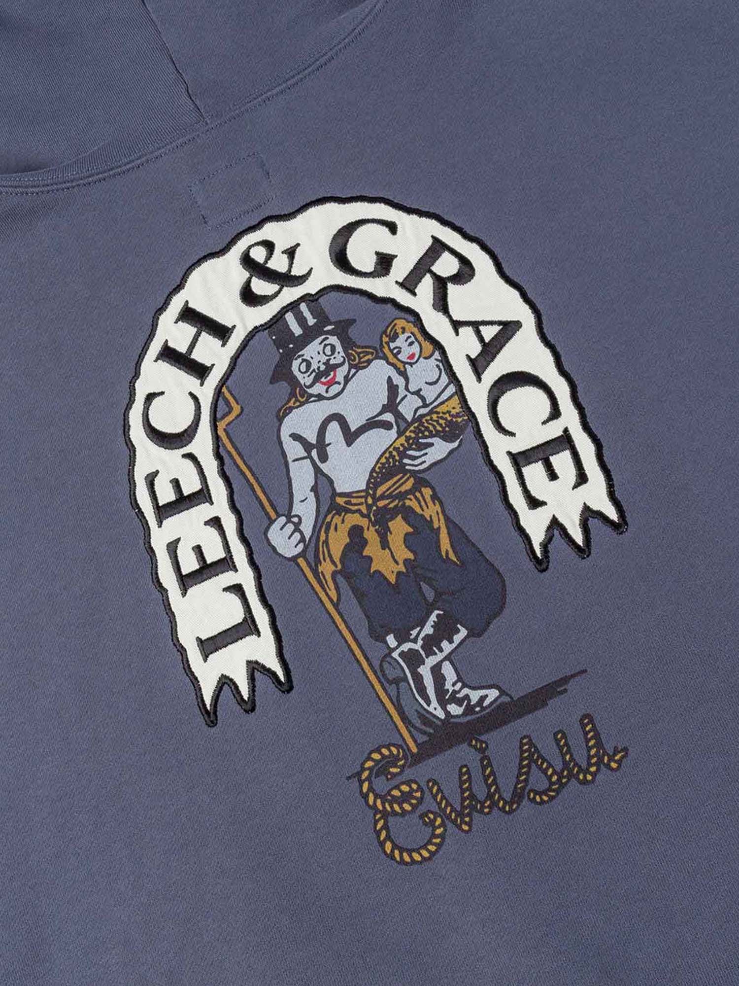 Evisu Felpa American Ebisu and Seagull Print Relax Fit Blu