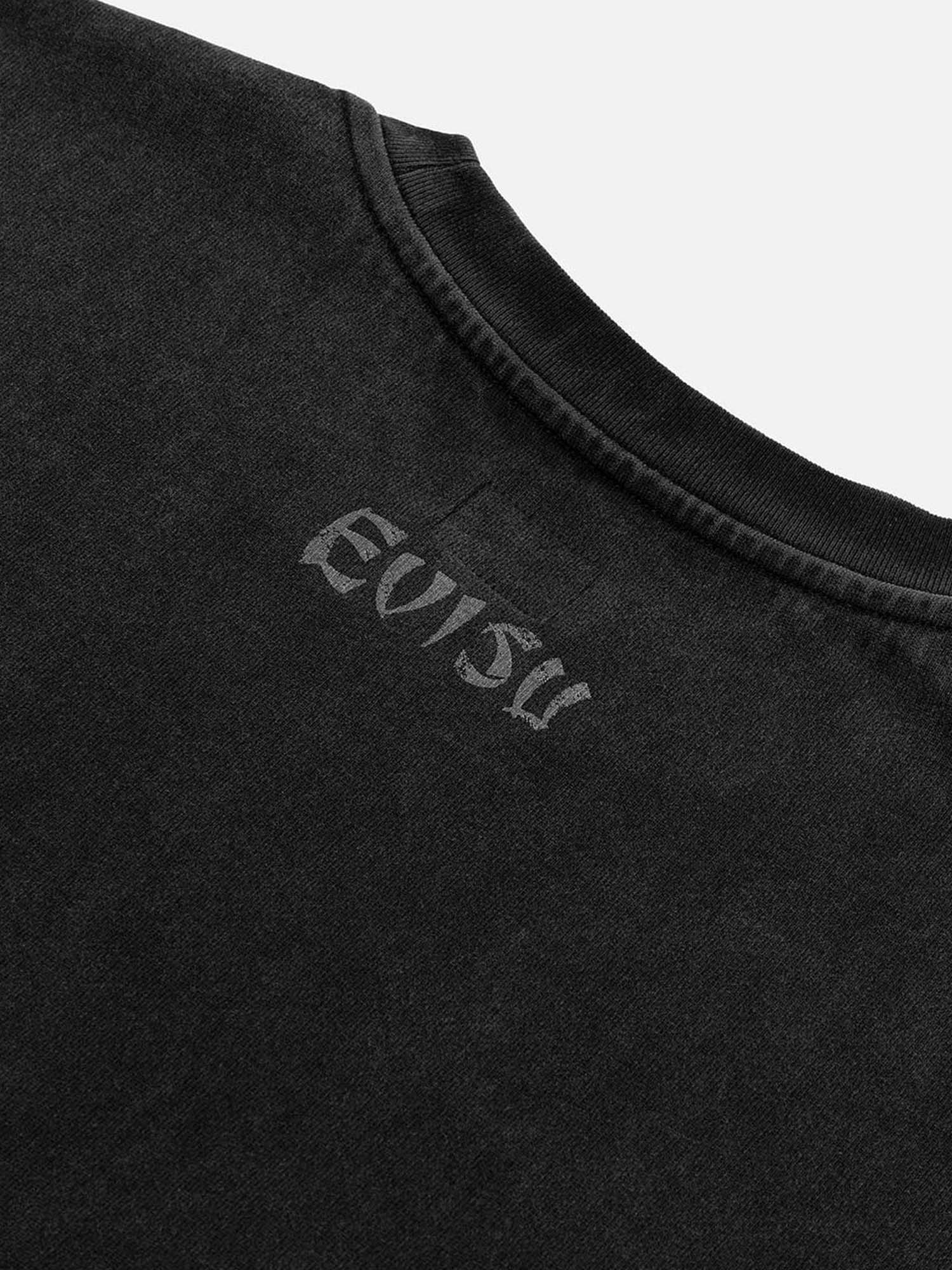 Evisu T-Shirt Hand-Drawn Seagull Print Relax Fit Nero