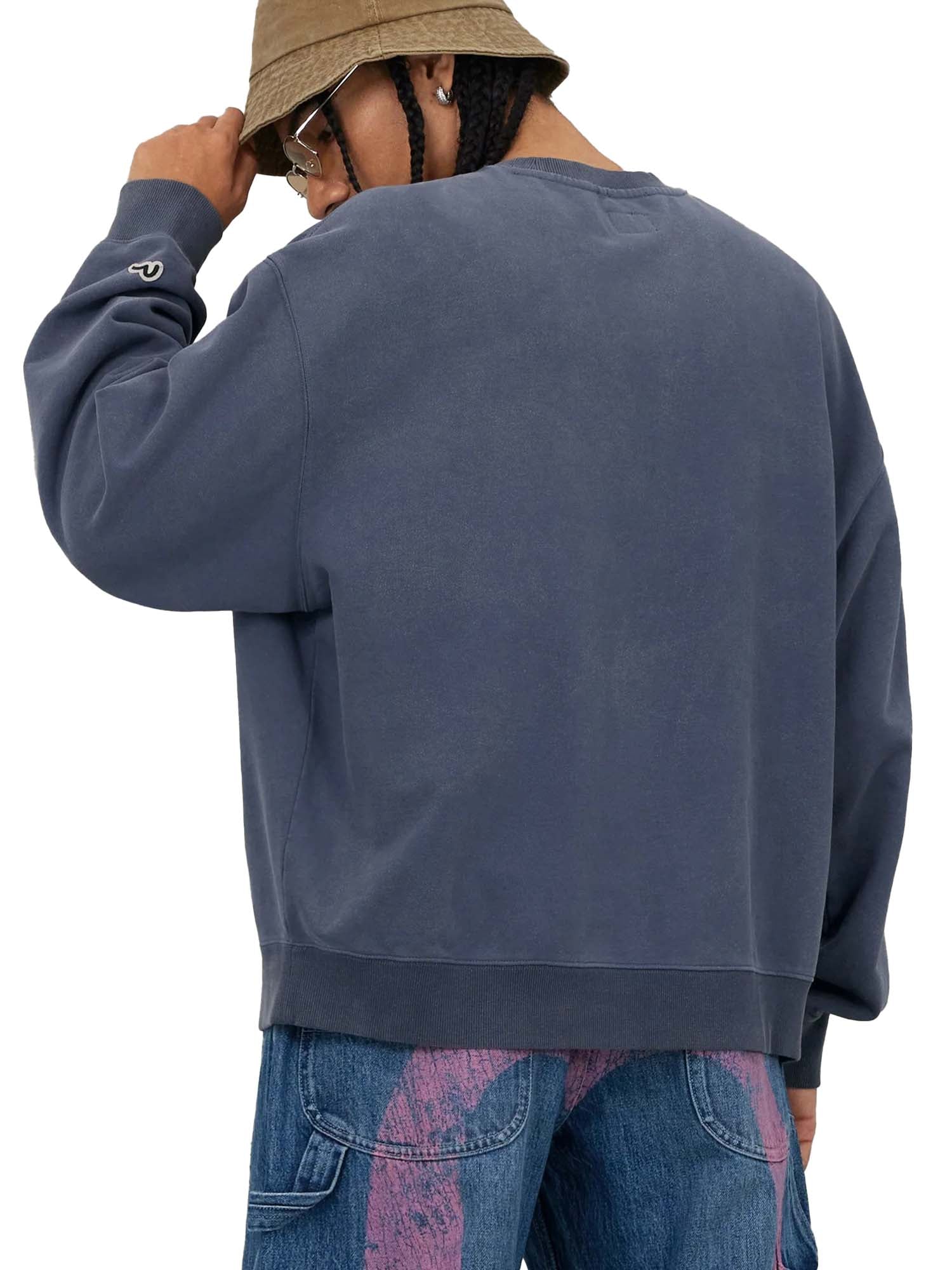 Evisu Felpa Bowling Workwear Print Relax Fit Blu