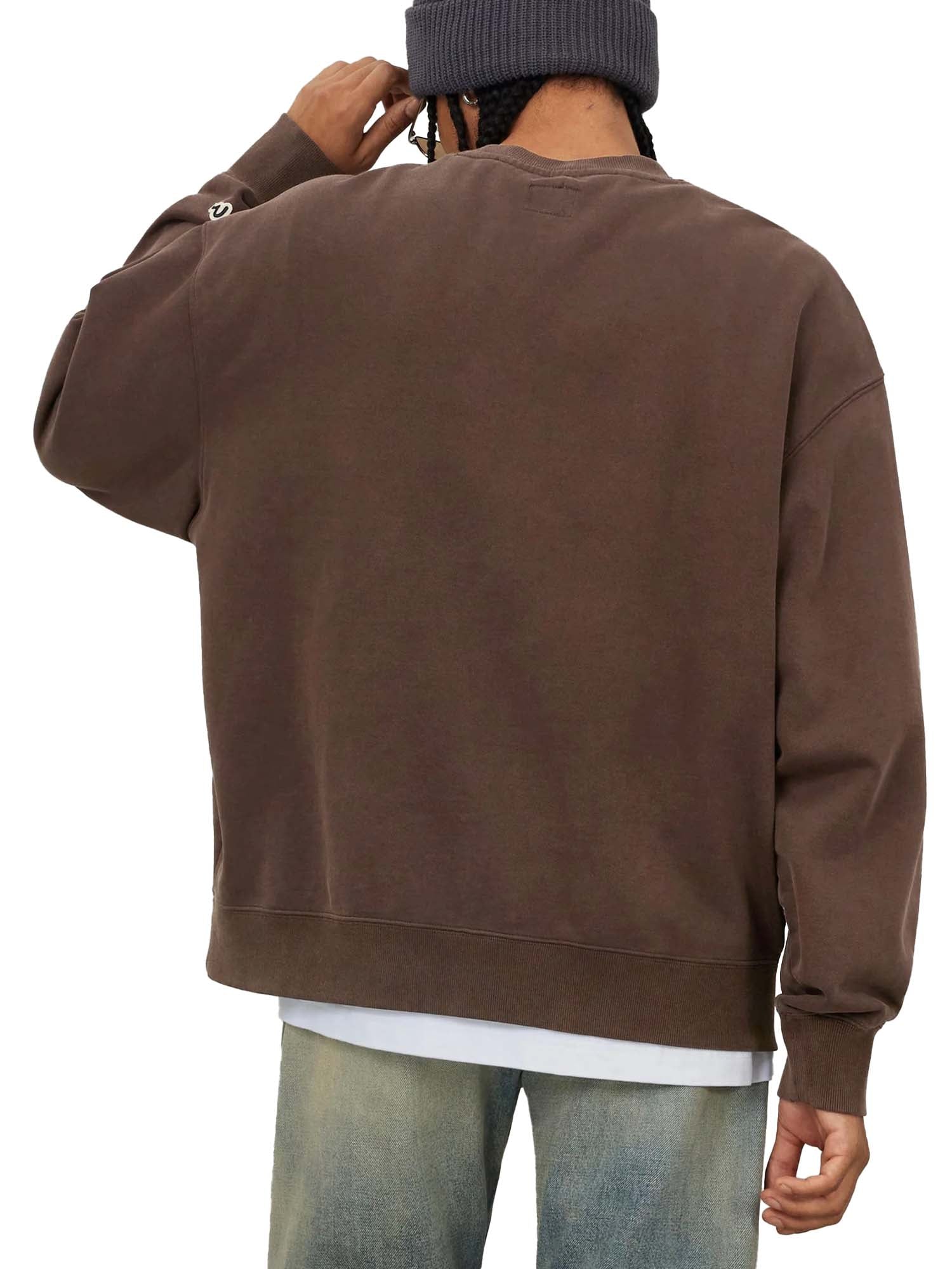 Evisu Felpa Bowling Workwear Print Relax Fit Marrone