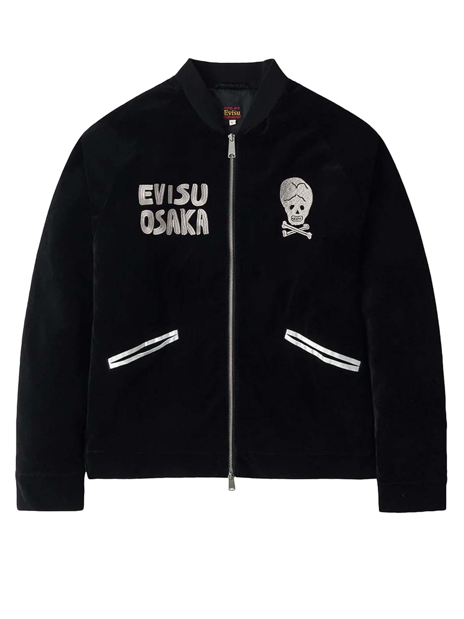 Evisu Giacca Vintage Velvet Regular Fit Padded Souvenir Nero