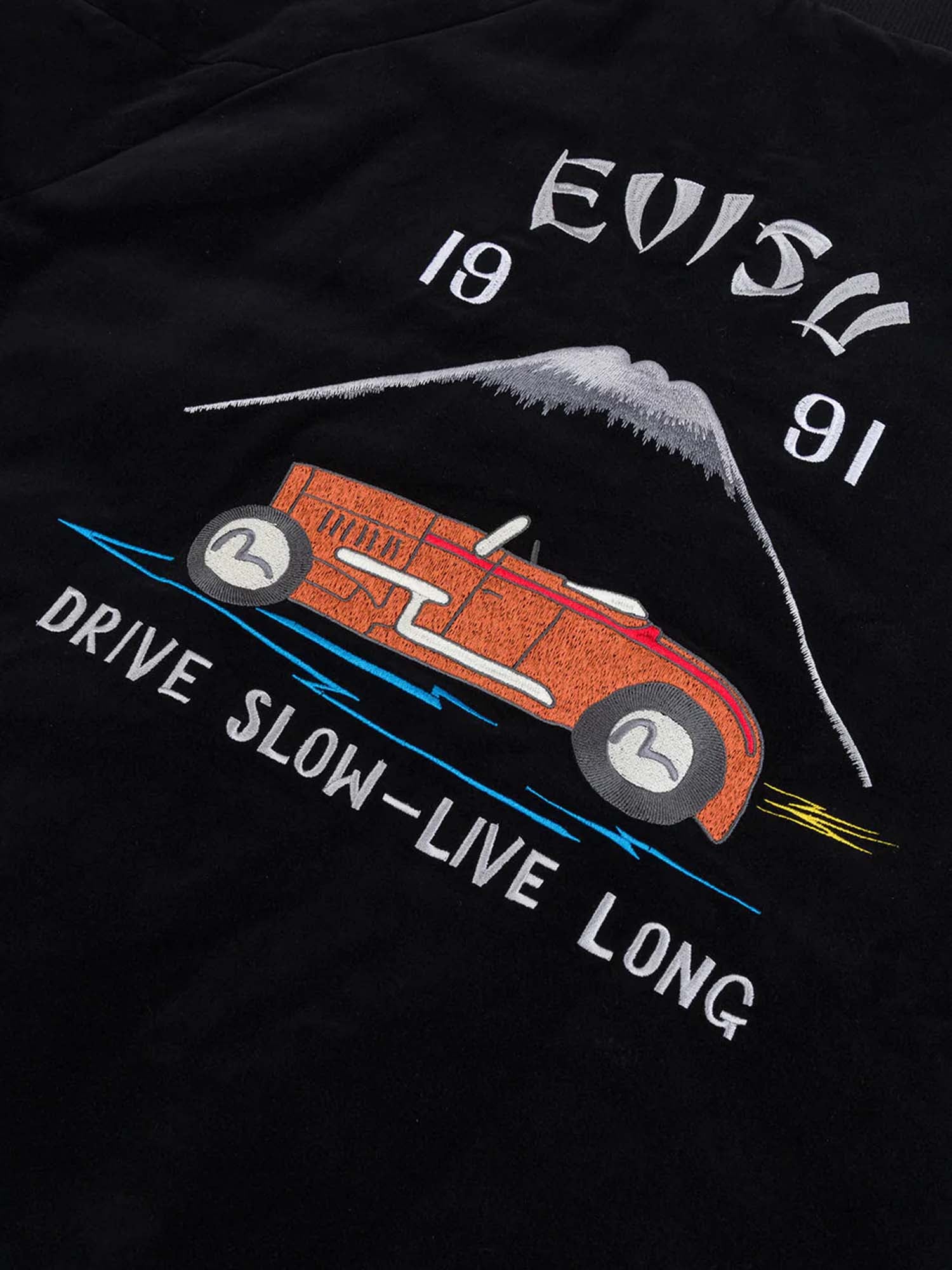 Evisu Giacca Vintage Velvet Regular Fit Padded Souvenir Nero