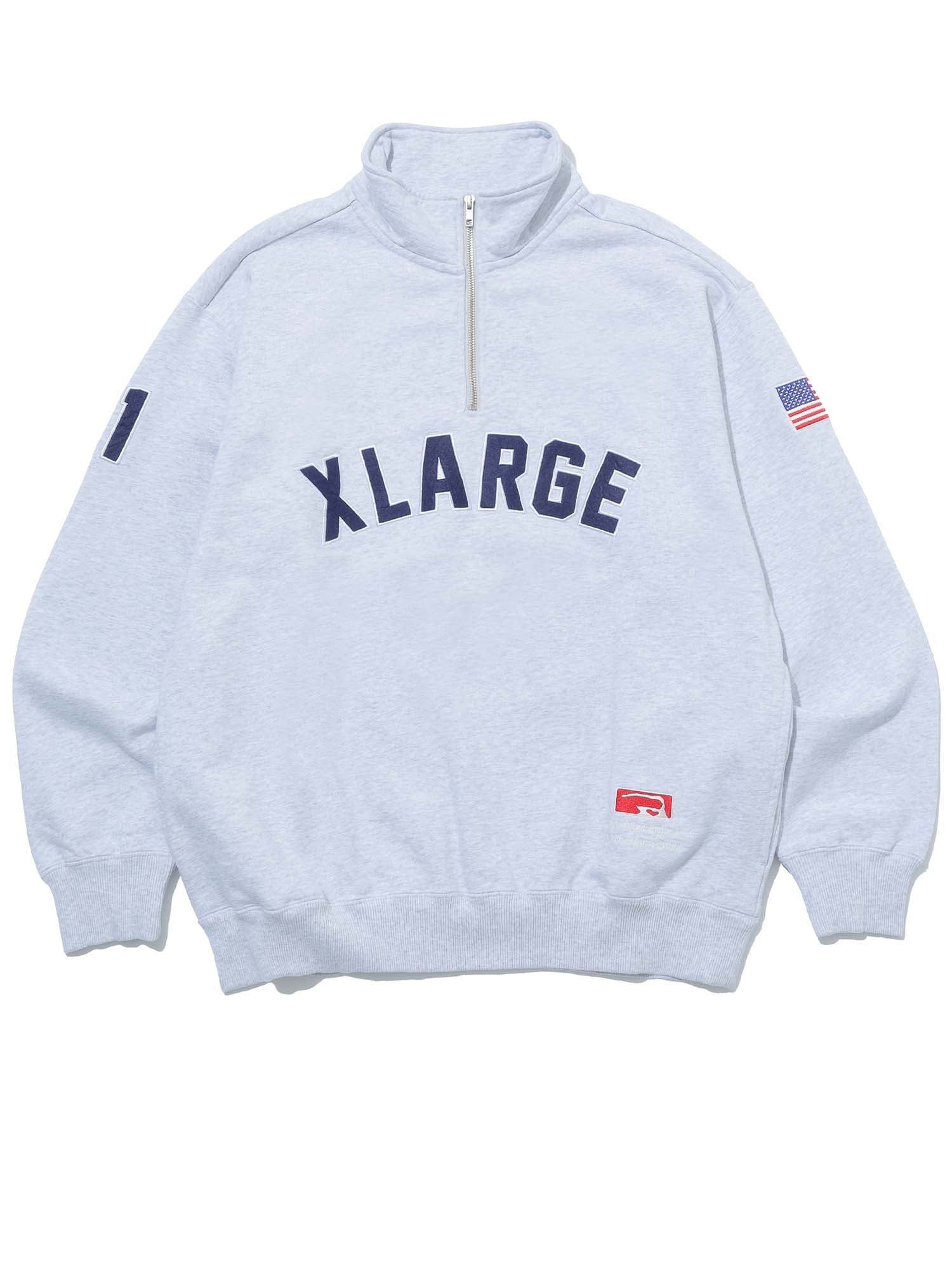 Xlarge Felpa con mezza Zip Arc Grigio