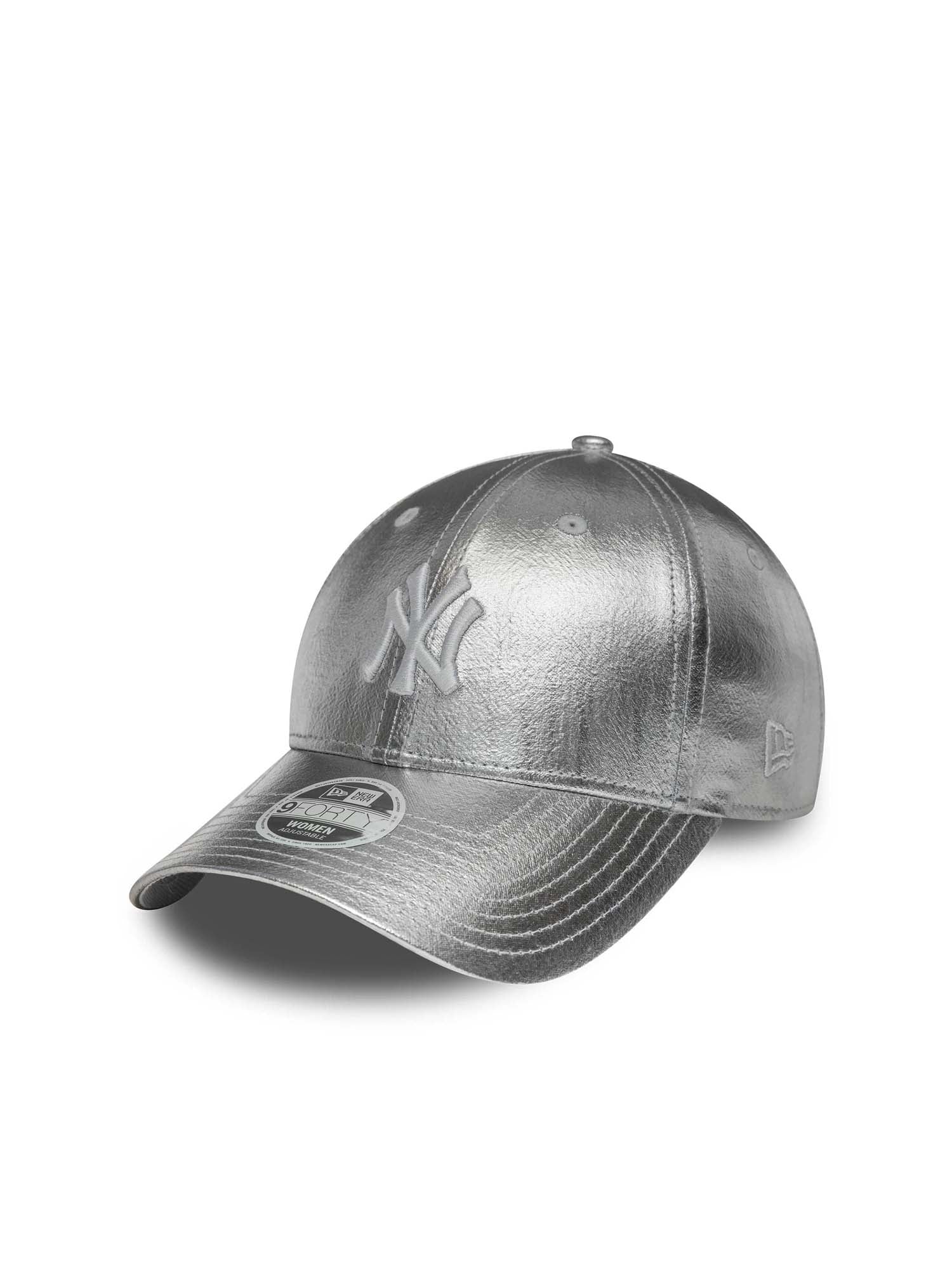 New Era Cappellino 9FORTY New York Yankees MLB Metallic da donna Argento