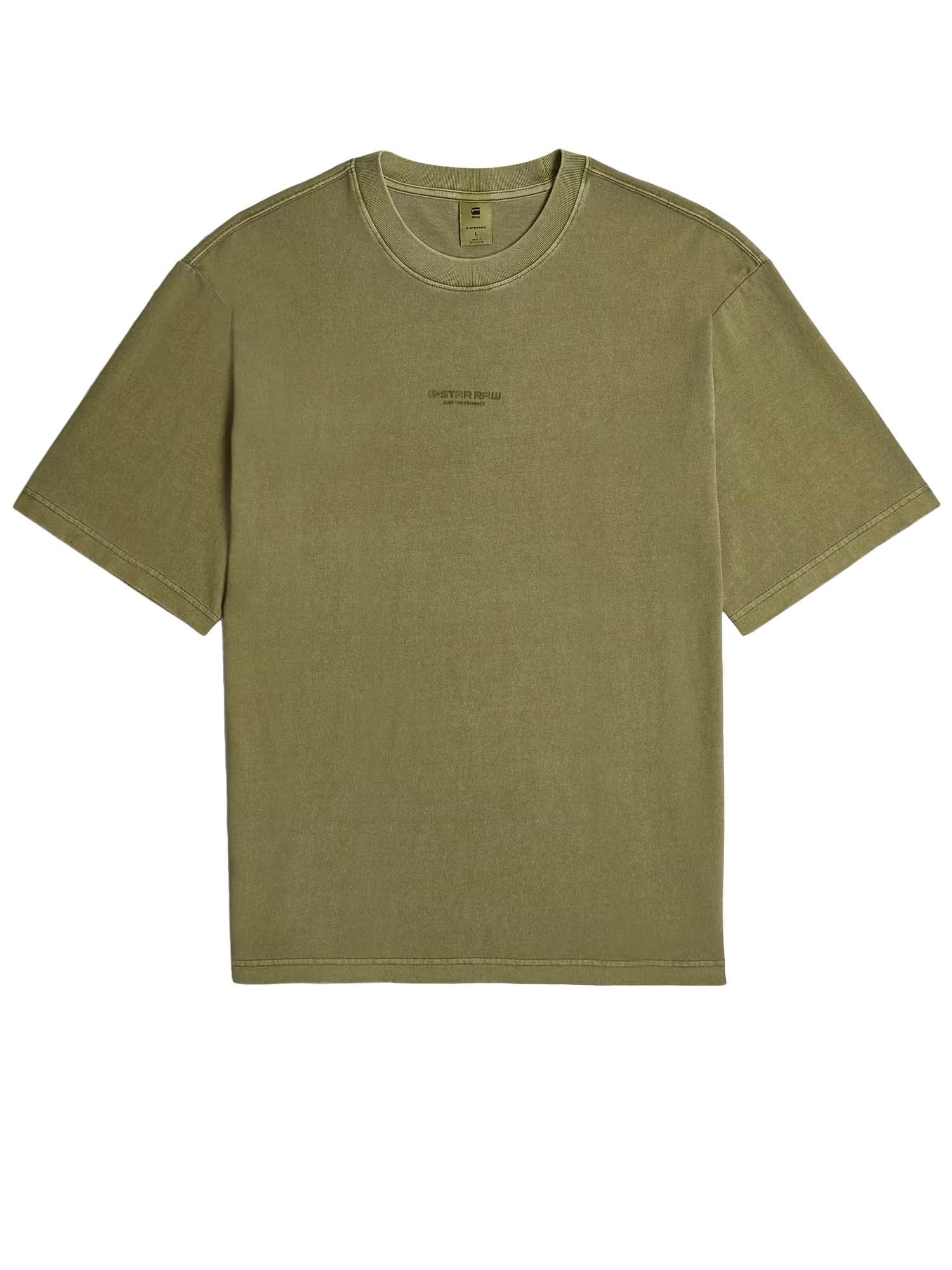G-star T-Shirt Overdyed Center Chest Boxy Verde