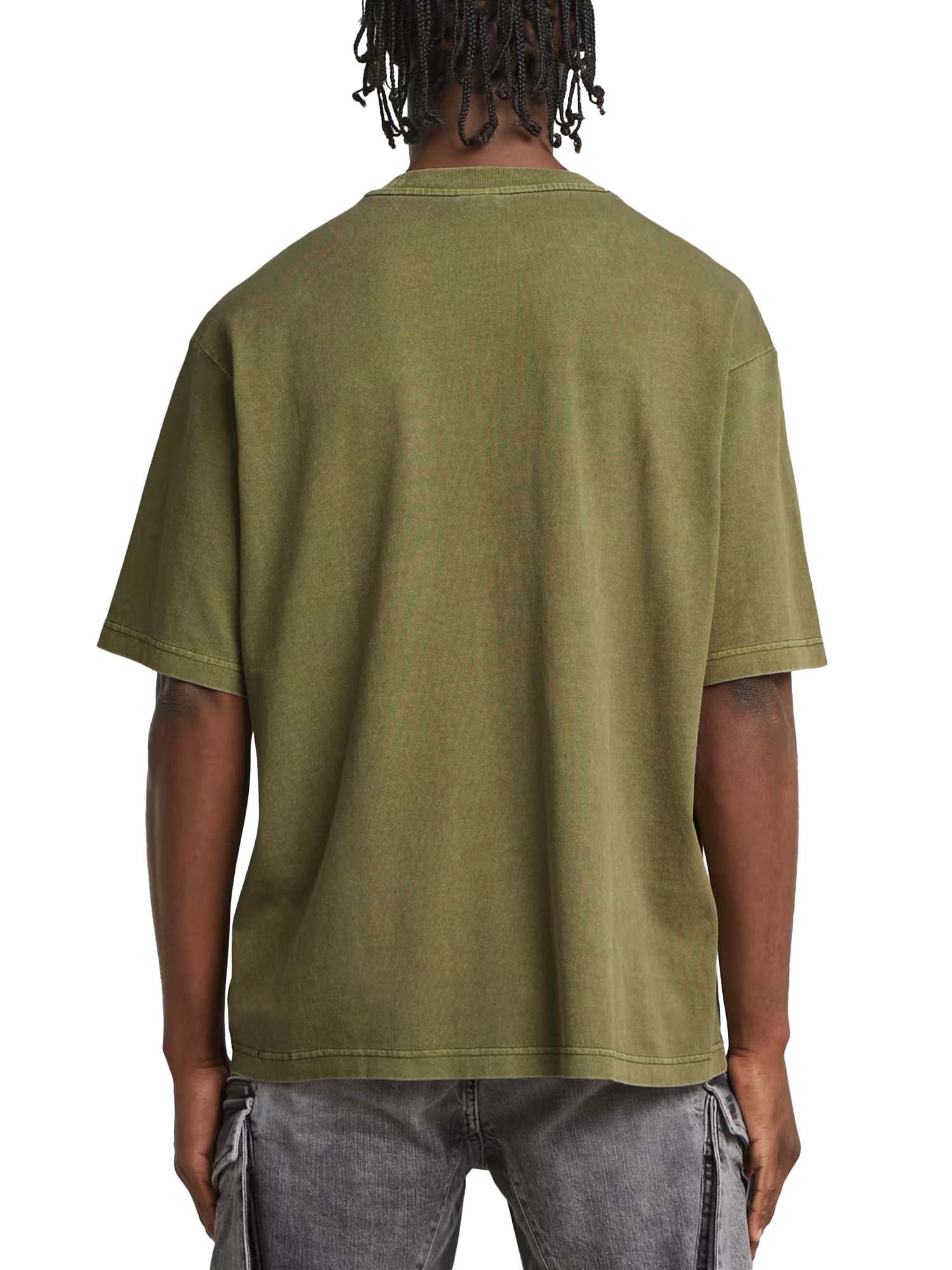 G-star T-Shirt Overdyed Center Chest Boxy Verde