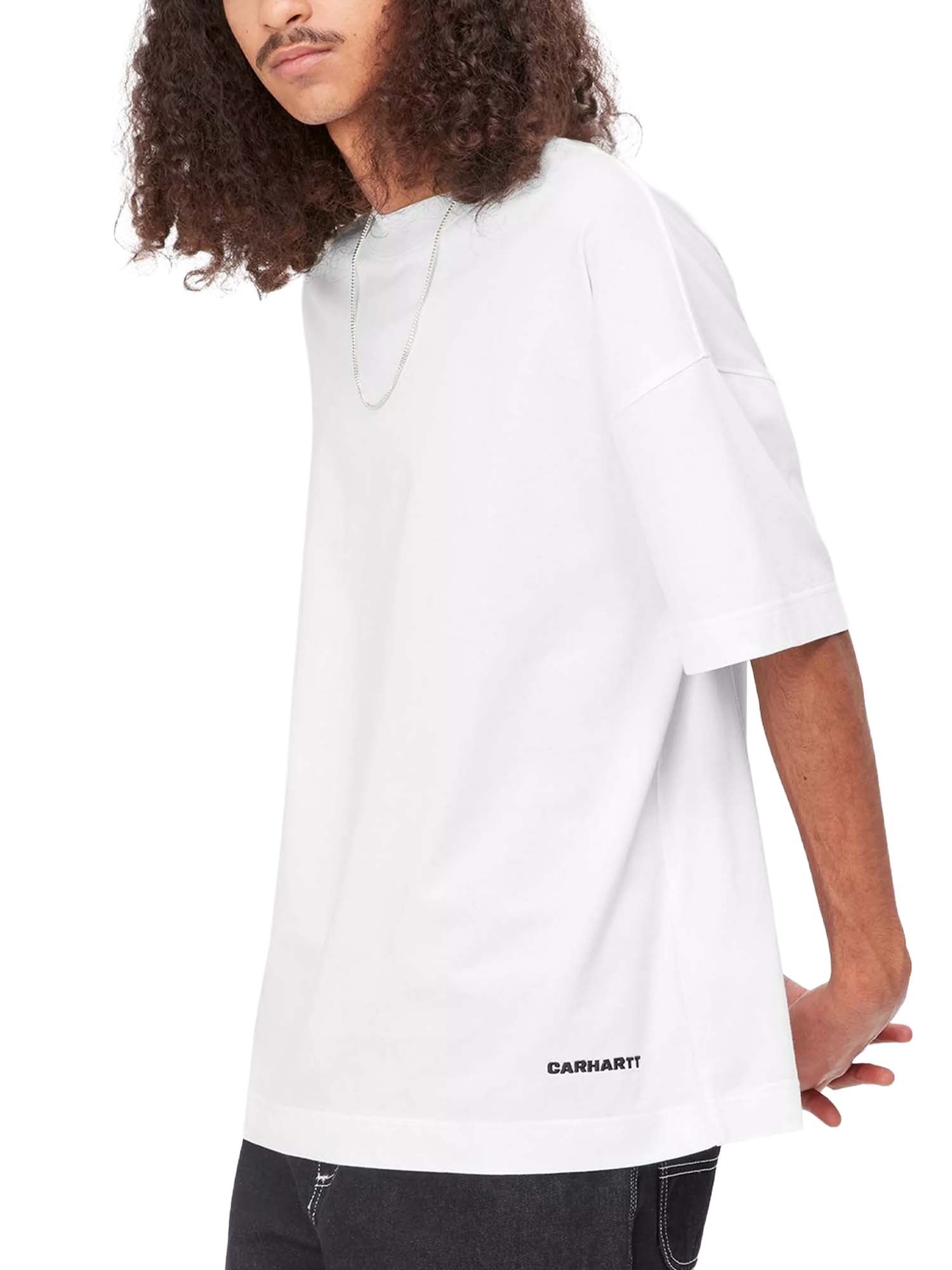 Carhartt Wip S/S Link Script T-Shirt Bianco
