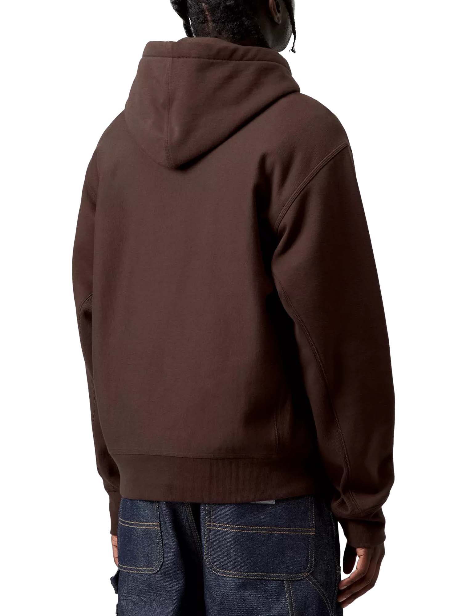 Carhartt Wip Hooded American Script Sweatshirt Marrone