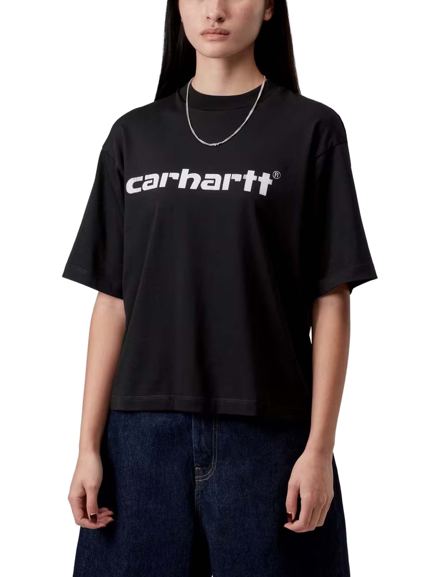 Carhartt Wip W' S/S Archive Script T-Shirt Nero