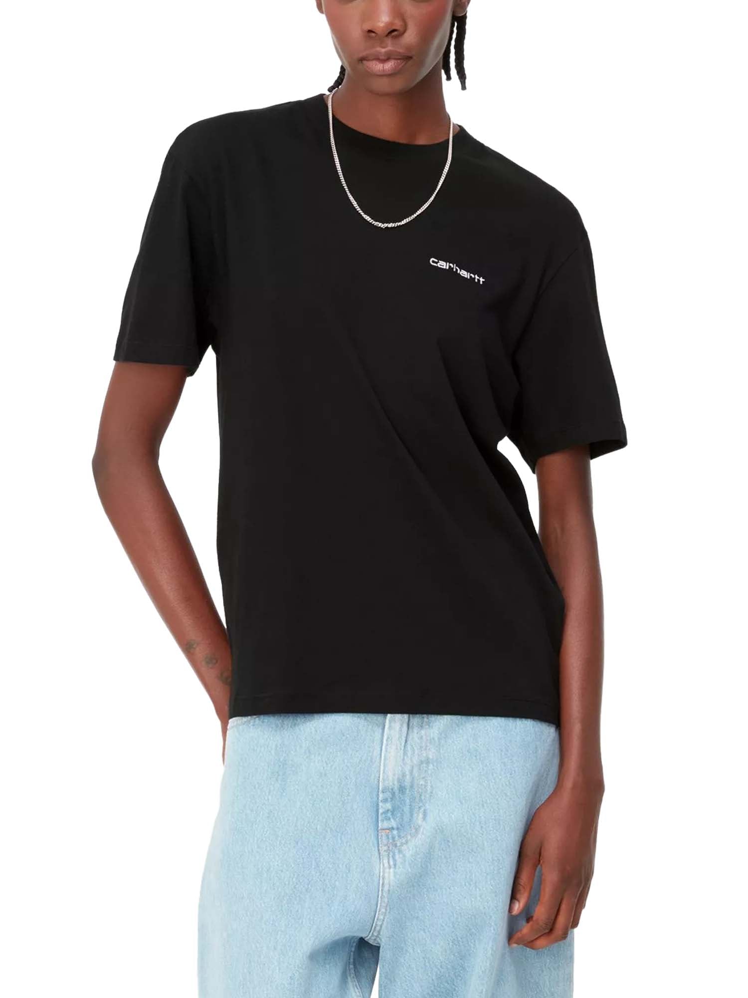 Carhartt Wip W' S/S Script Embroidery T-Shirt Nero