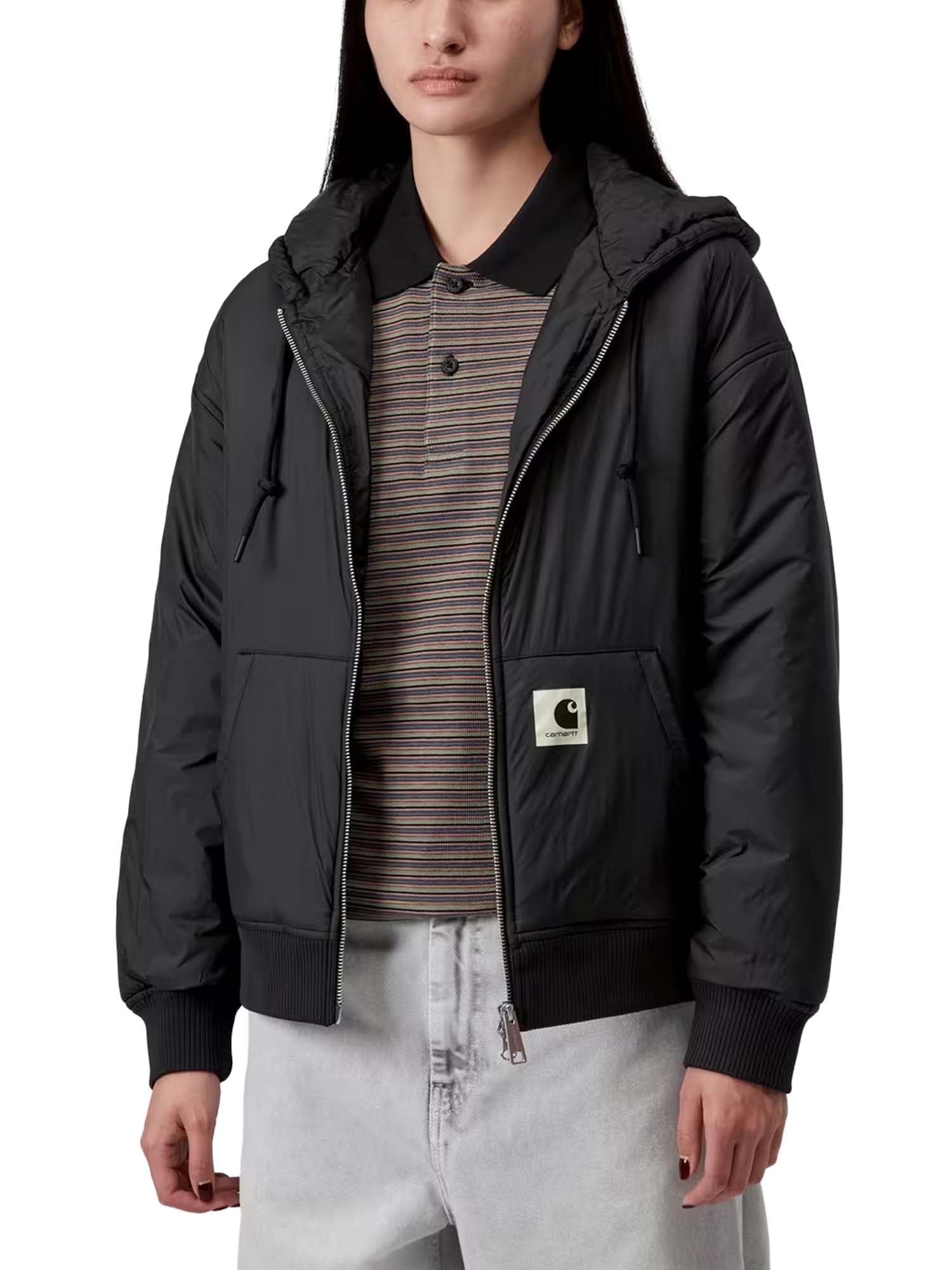 Carhartt Wip W' Hooded Gadd Jacket Recycled Nylon Taffeta Nero