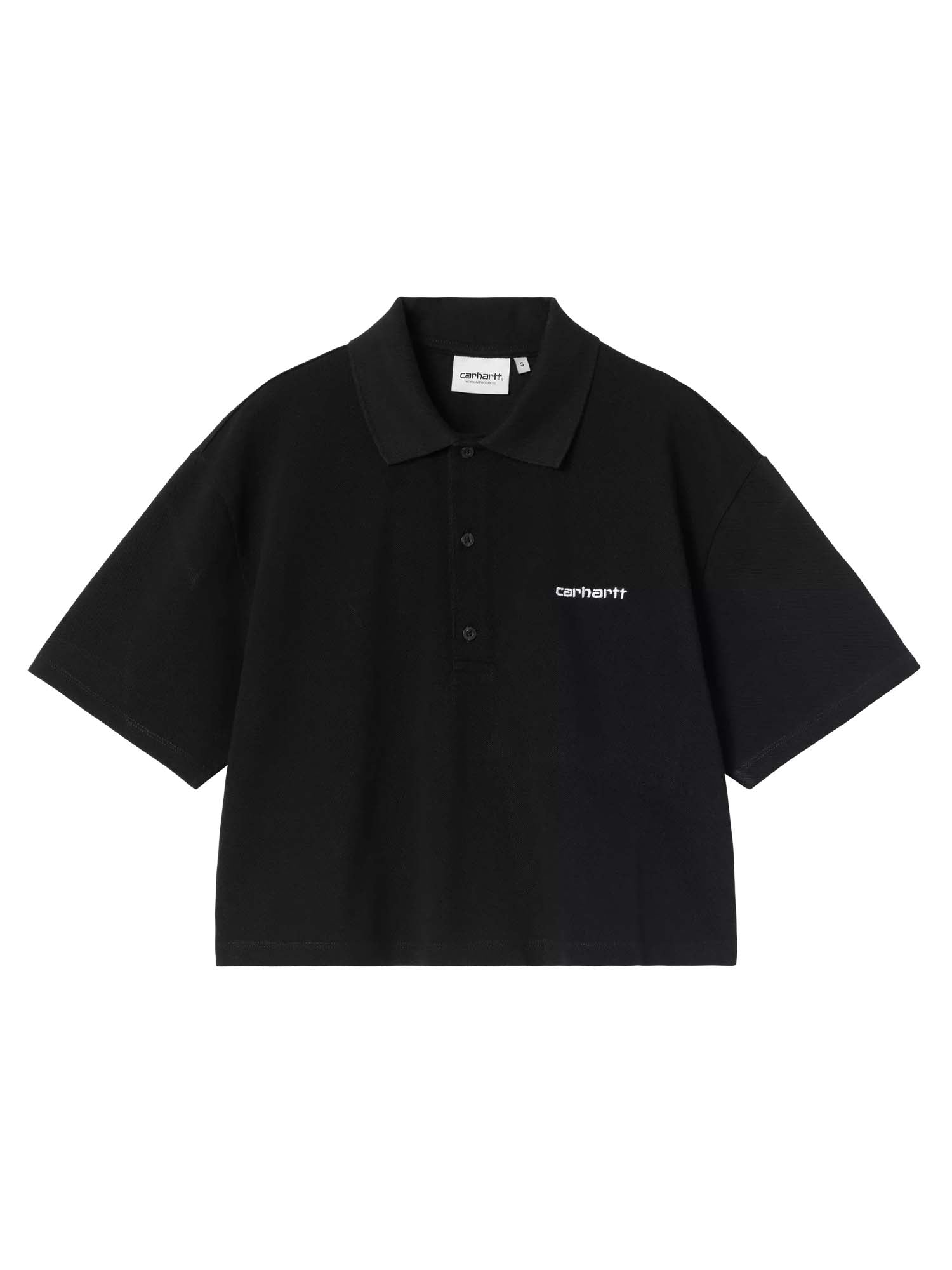 Carhartt Wip W' S/S Carhartt Script Polo T-Shirt Nero