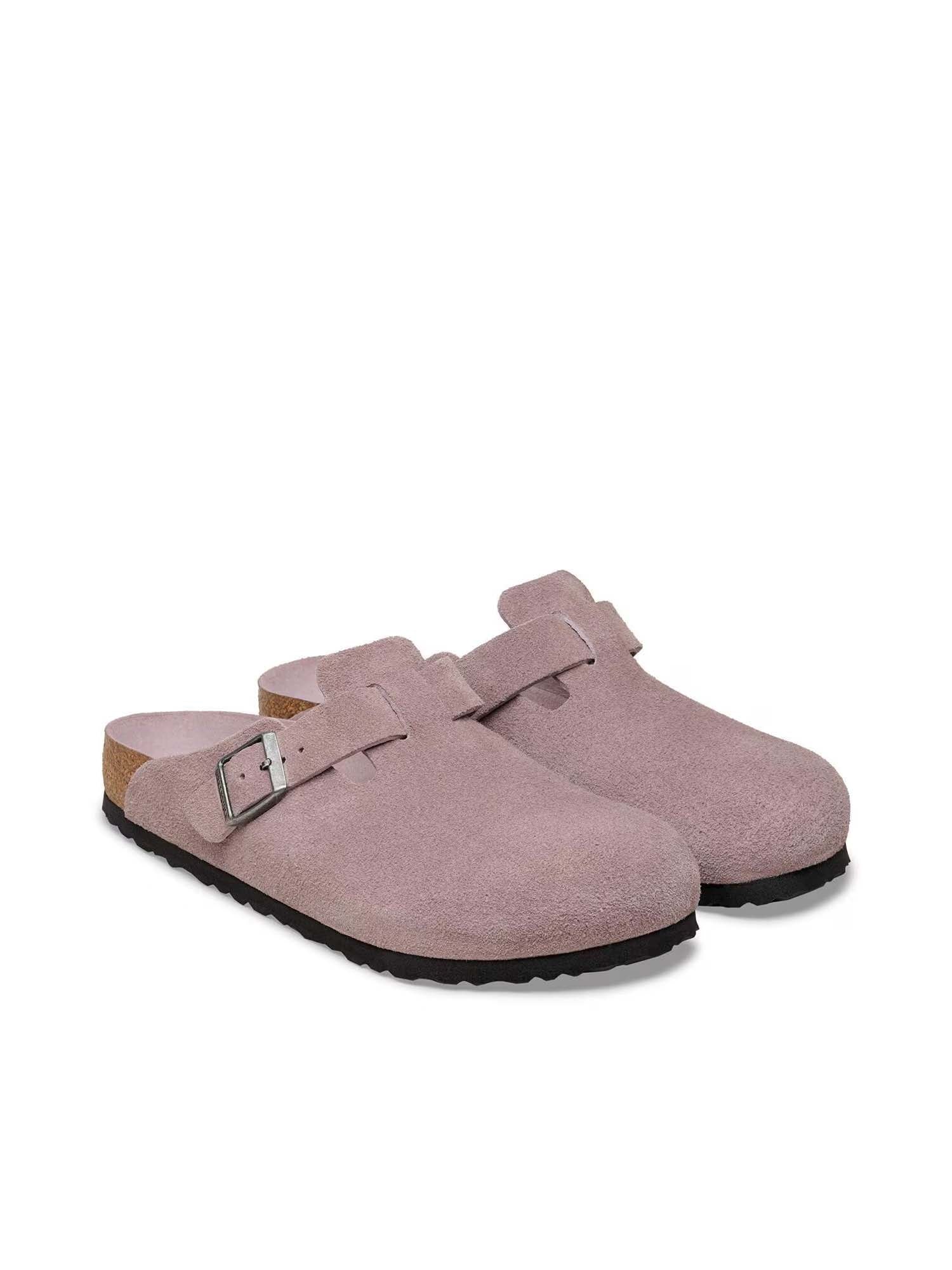 Birkenstock Boston plantare morbido (Pelle Scamosciata) Grigio