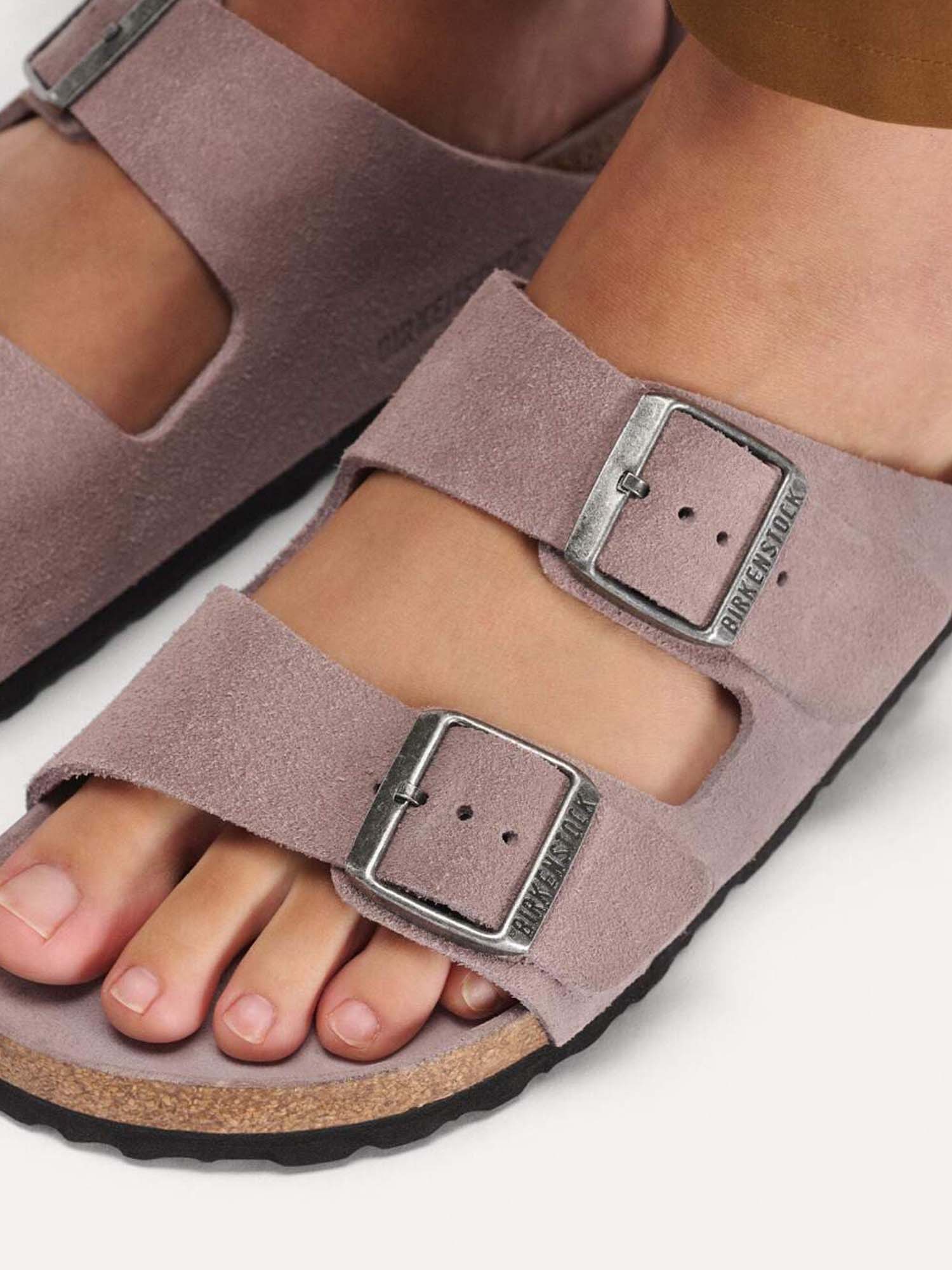 Birkenstock Arizona Plantare Morbido (Pelle scamosciata) Grigio