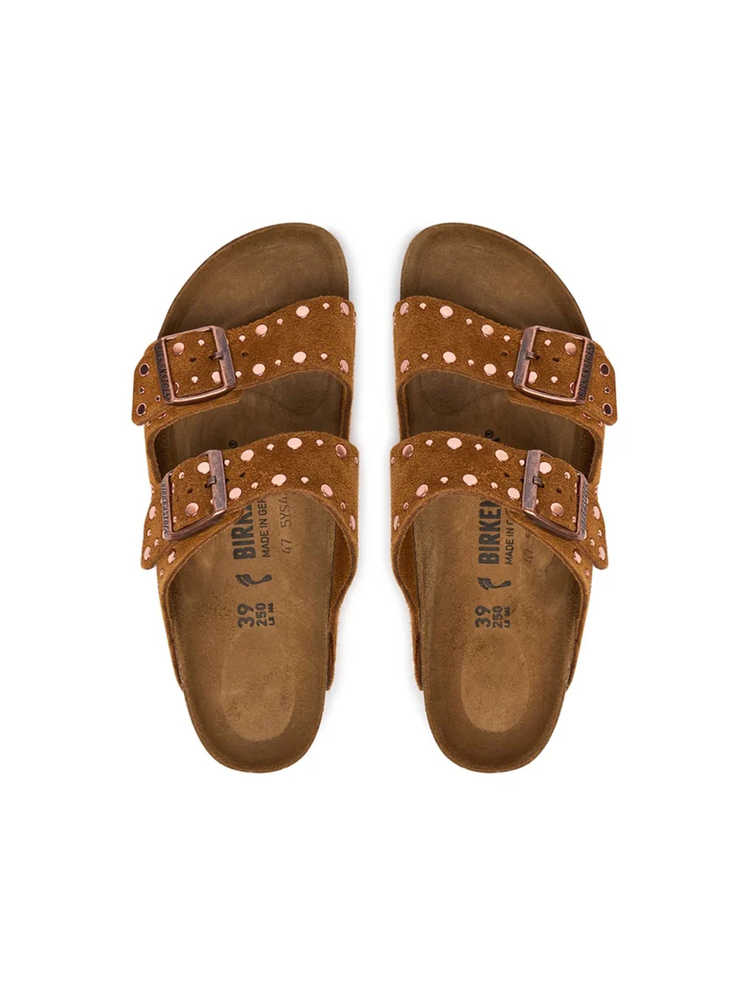 Birkenstock Arizons Rivet Suede Leather Marrone