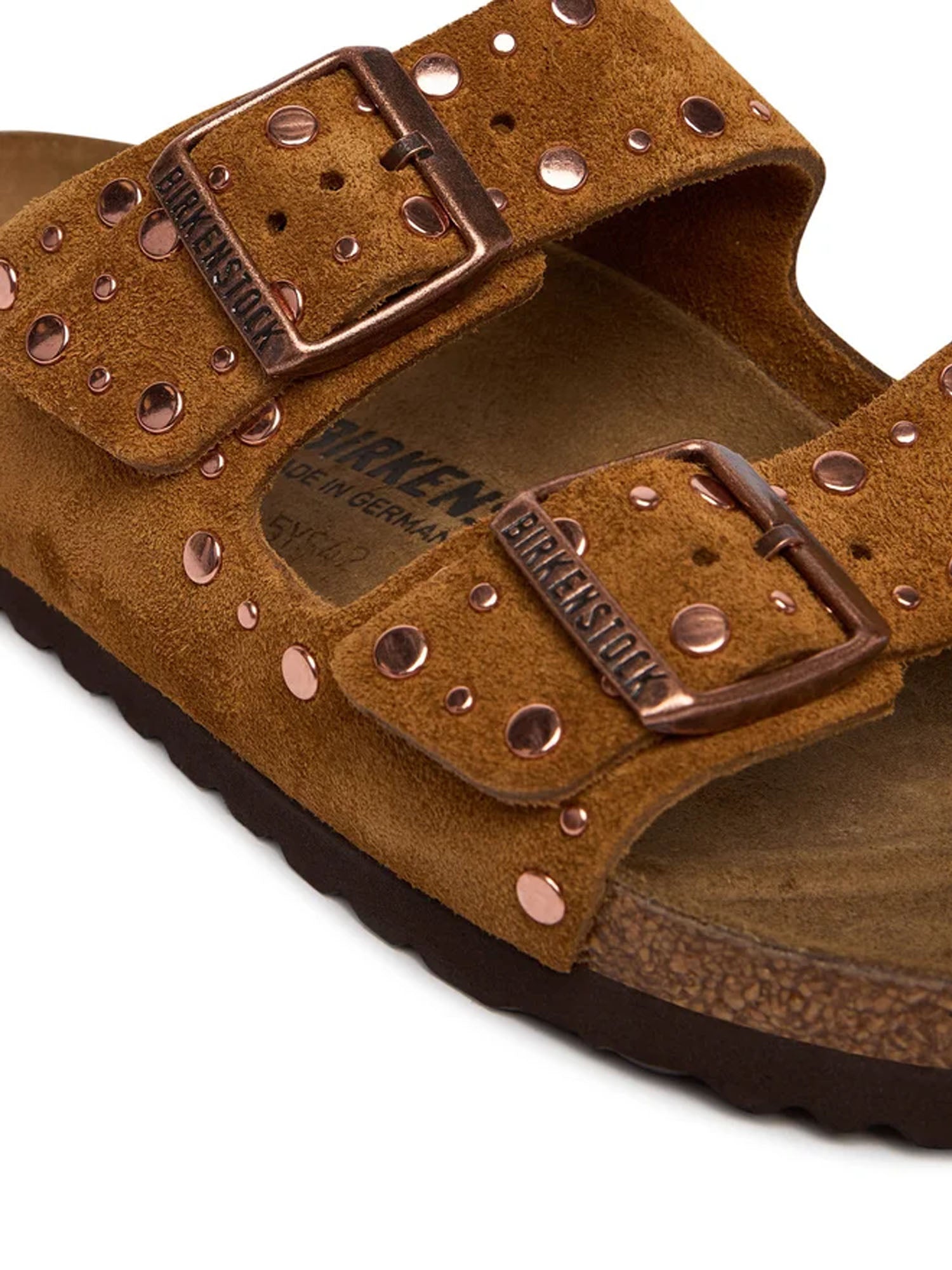 Birkenstock Arizons Rivet Suede Leather Marrone