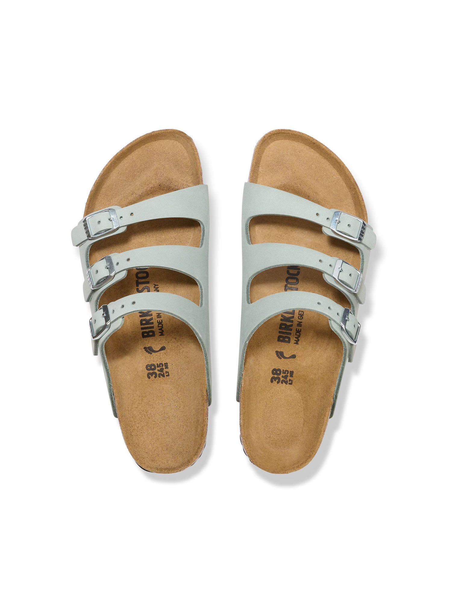 Birkenstock Florida Nubuck Leather Grigio