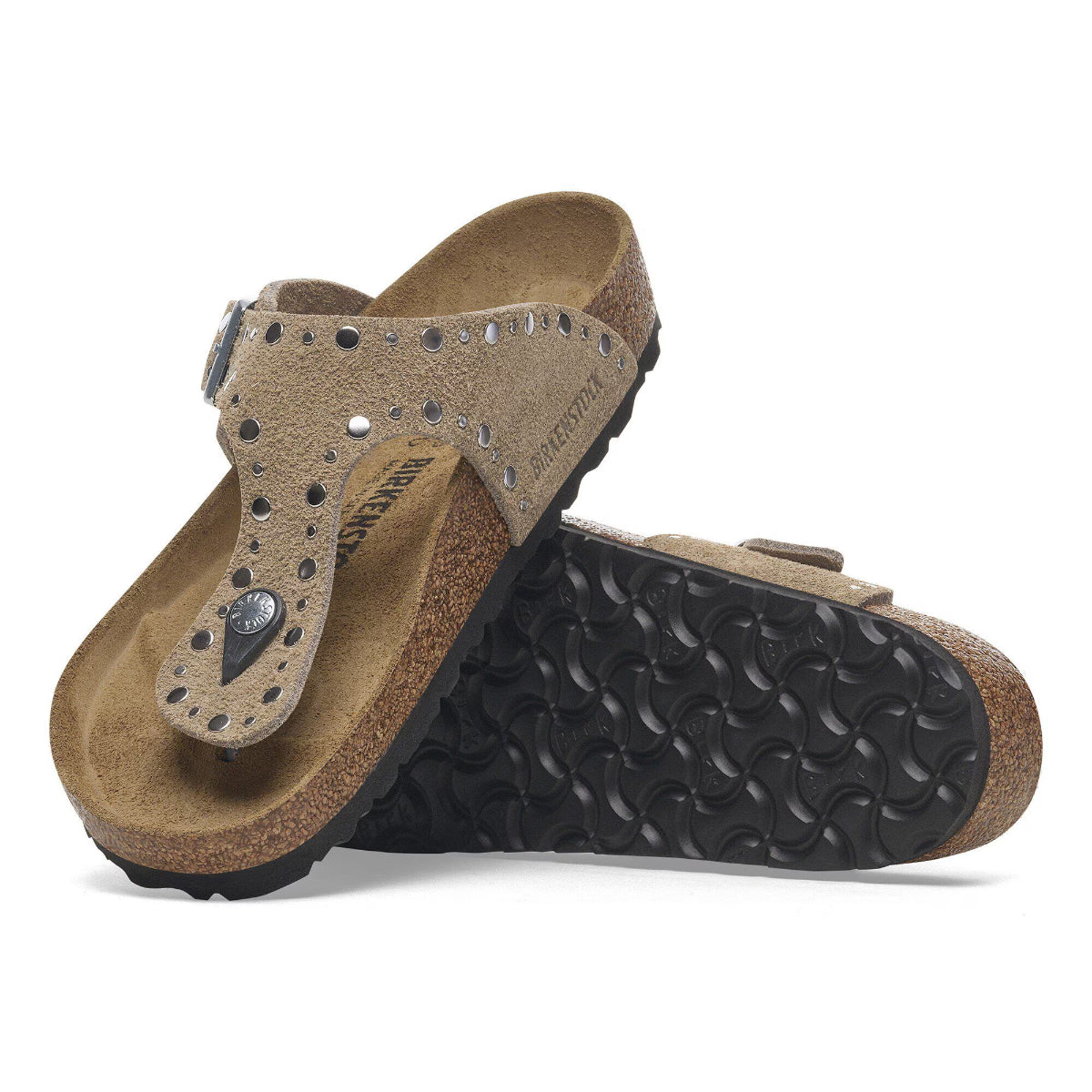 Birkenstock Gizeh Rivet Suede Leather Marrone