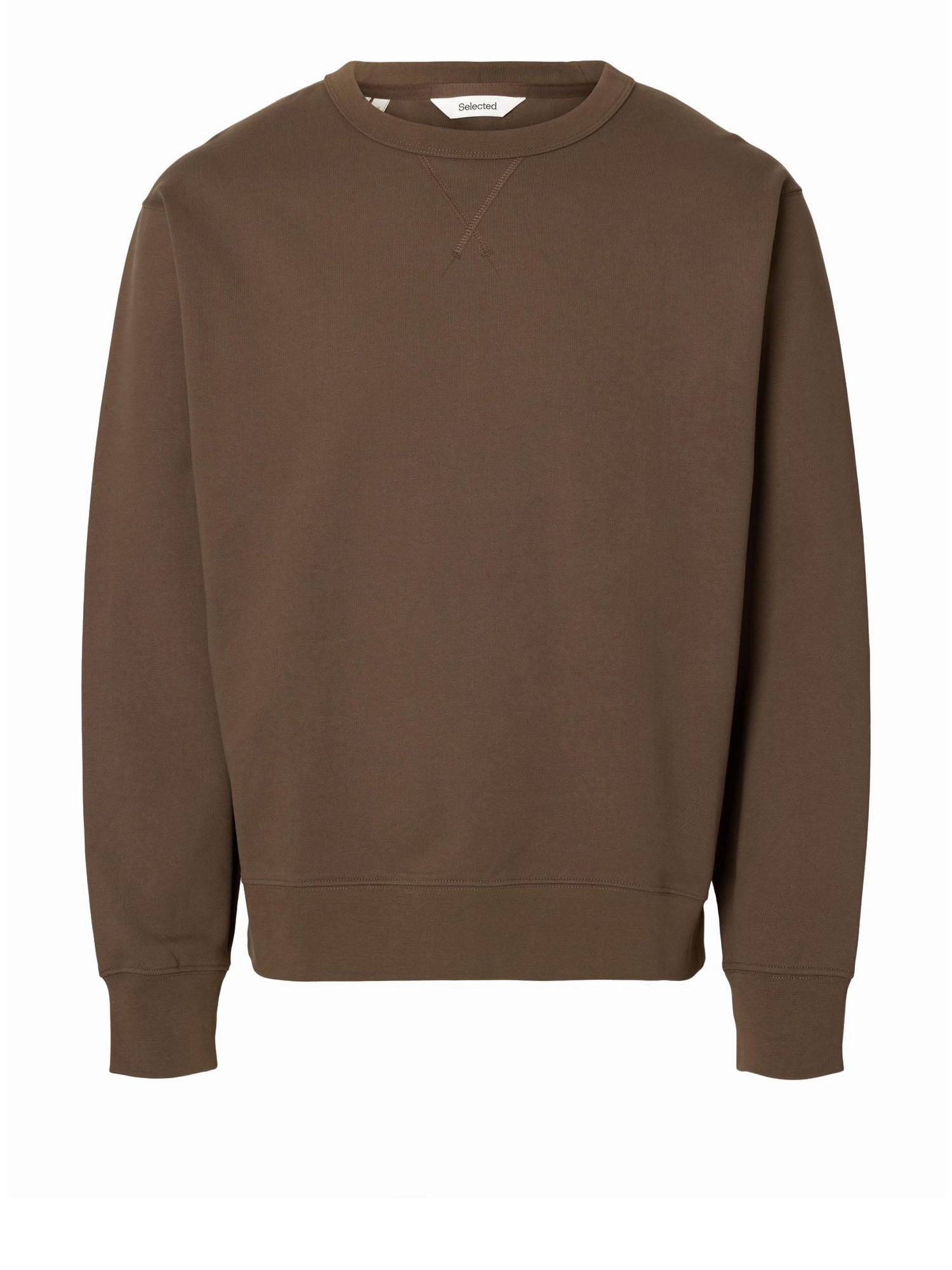 Selected Felpa RelaxLuke Swat Crew Neck Noos Marrone