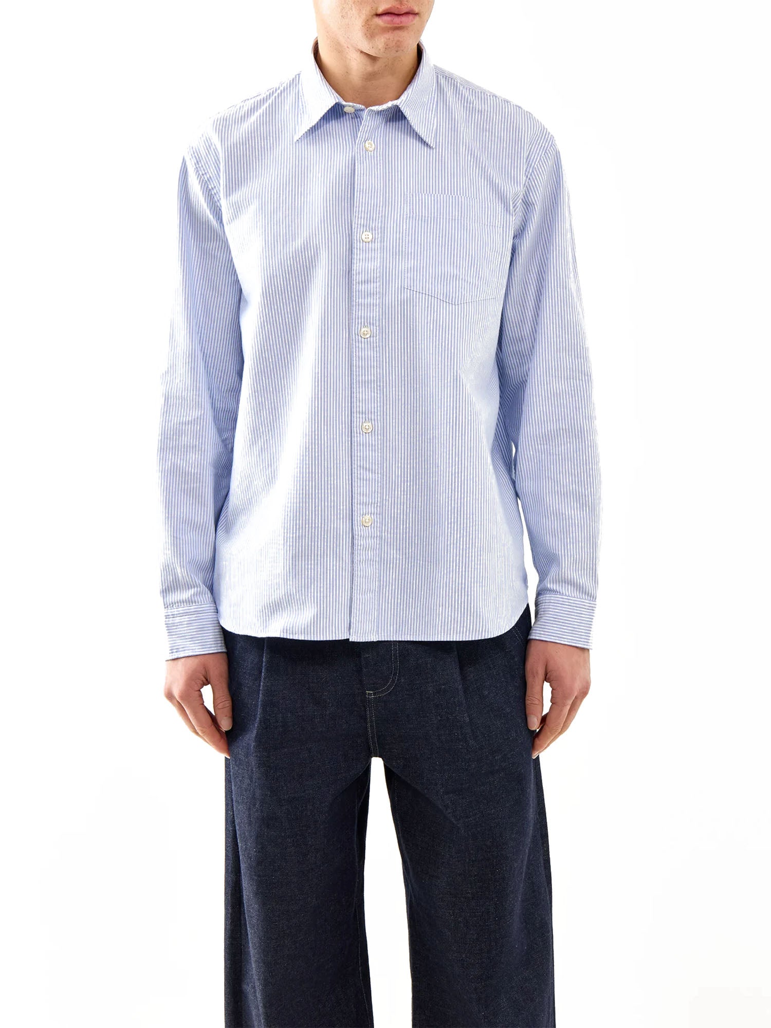 Selected Camicia Sander Relaxed Oxford Azzurro