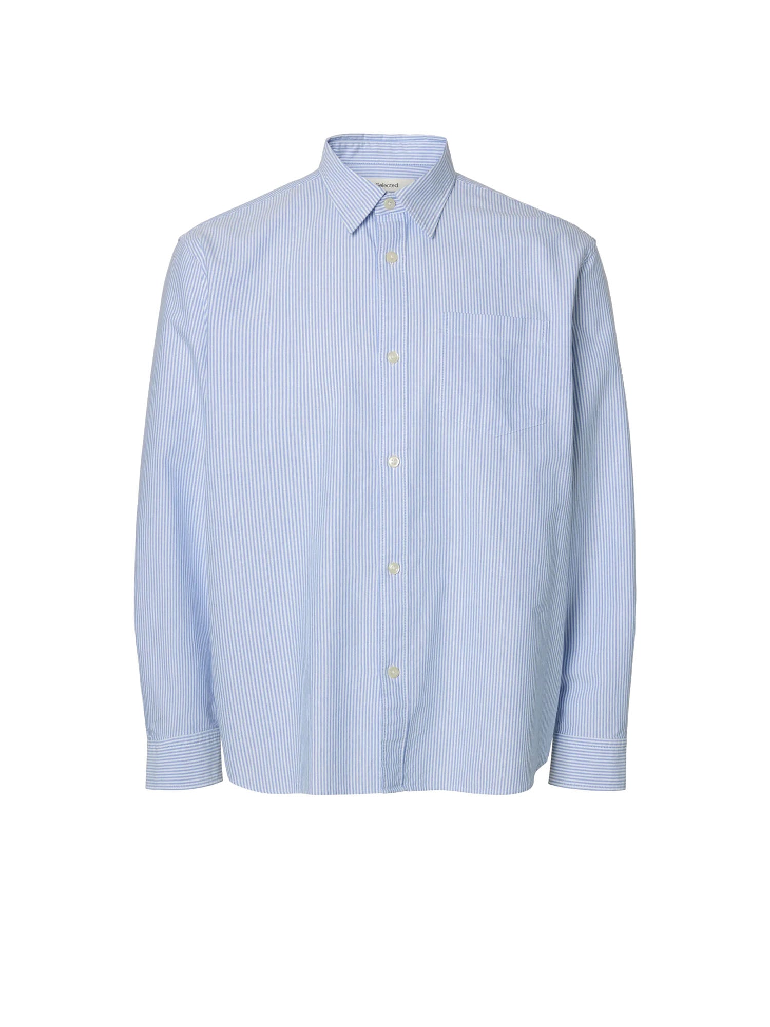 Selected Camicia Sander Relaxed Oxford Azzurro