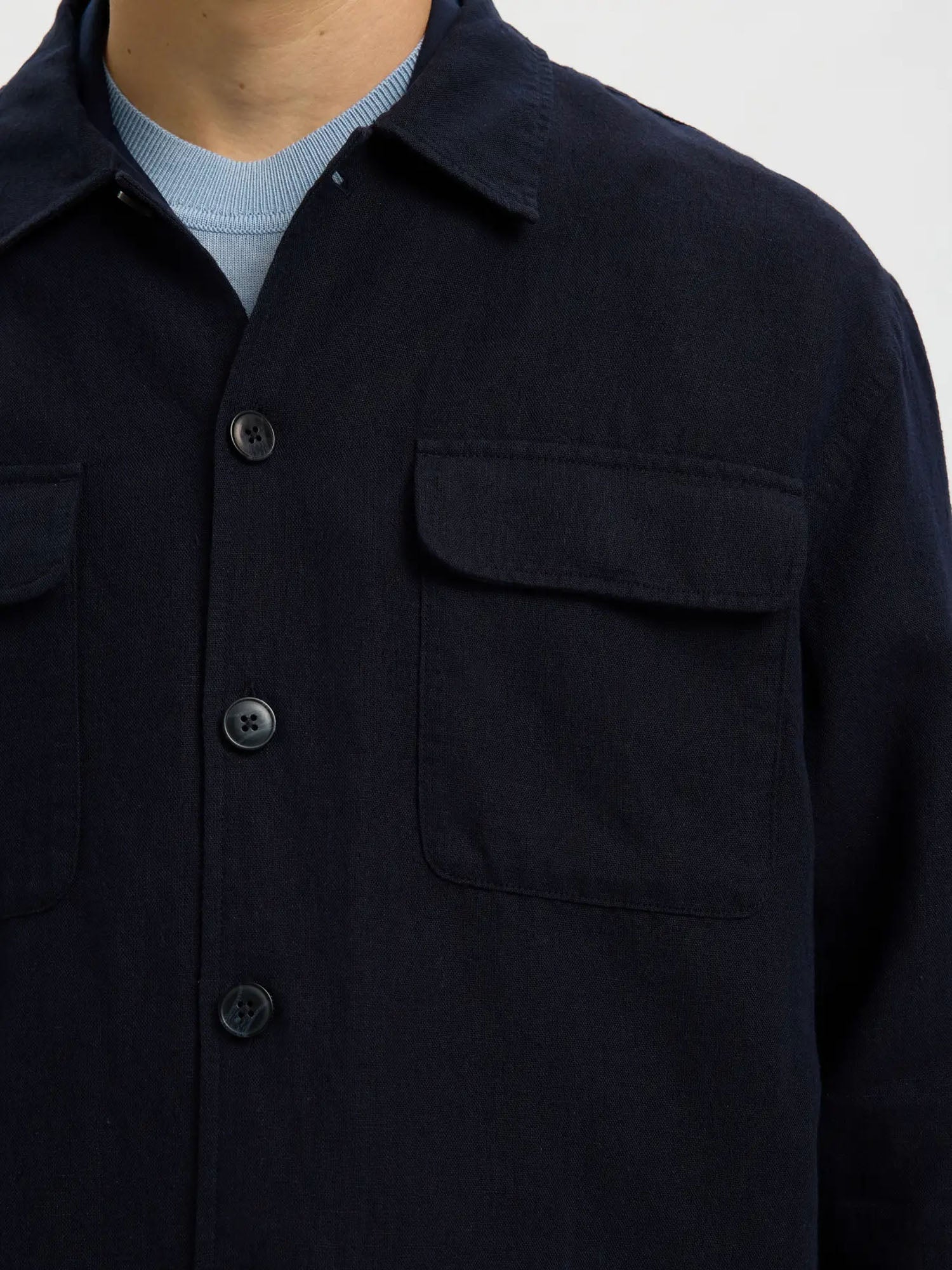 Selected Slmotto leroy linen blend Blu