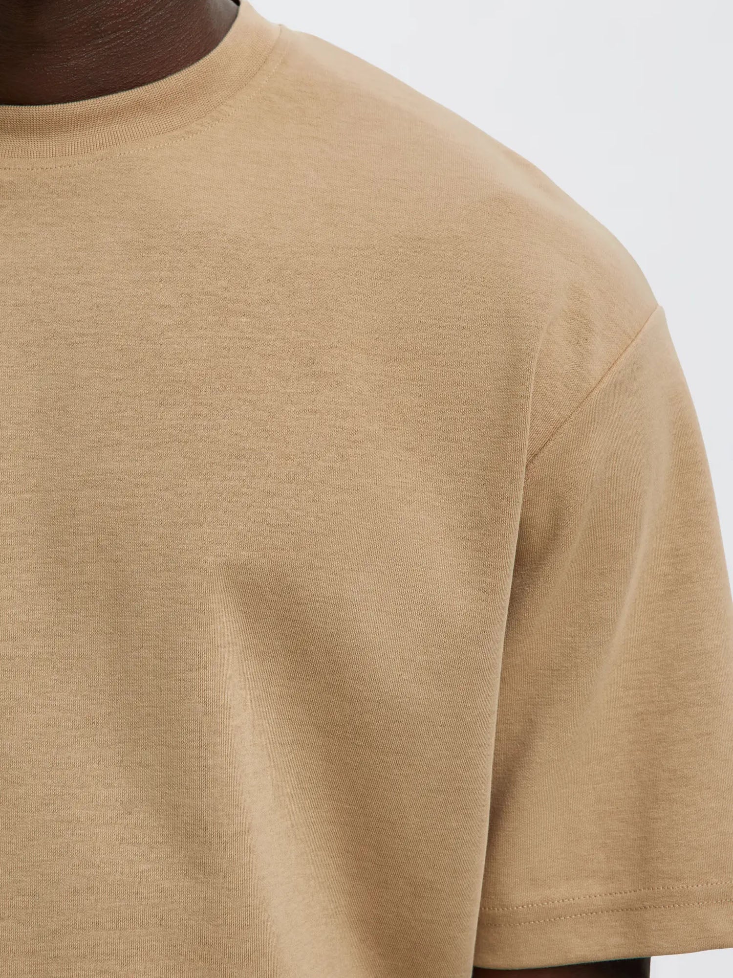 Selected T-shirt Slmlooseoscar SS O-Neck Beige