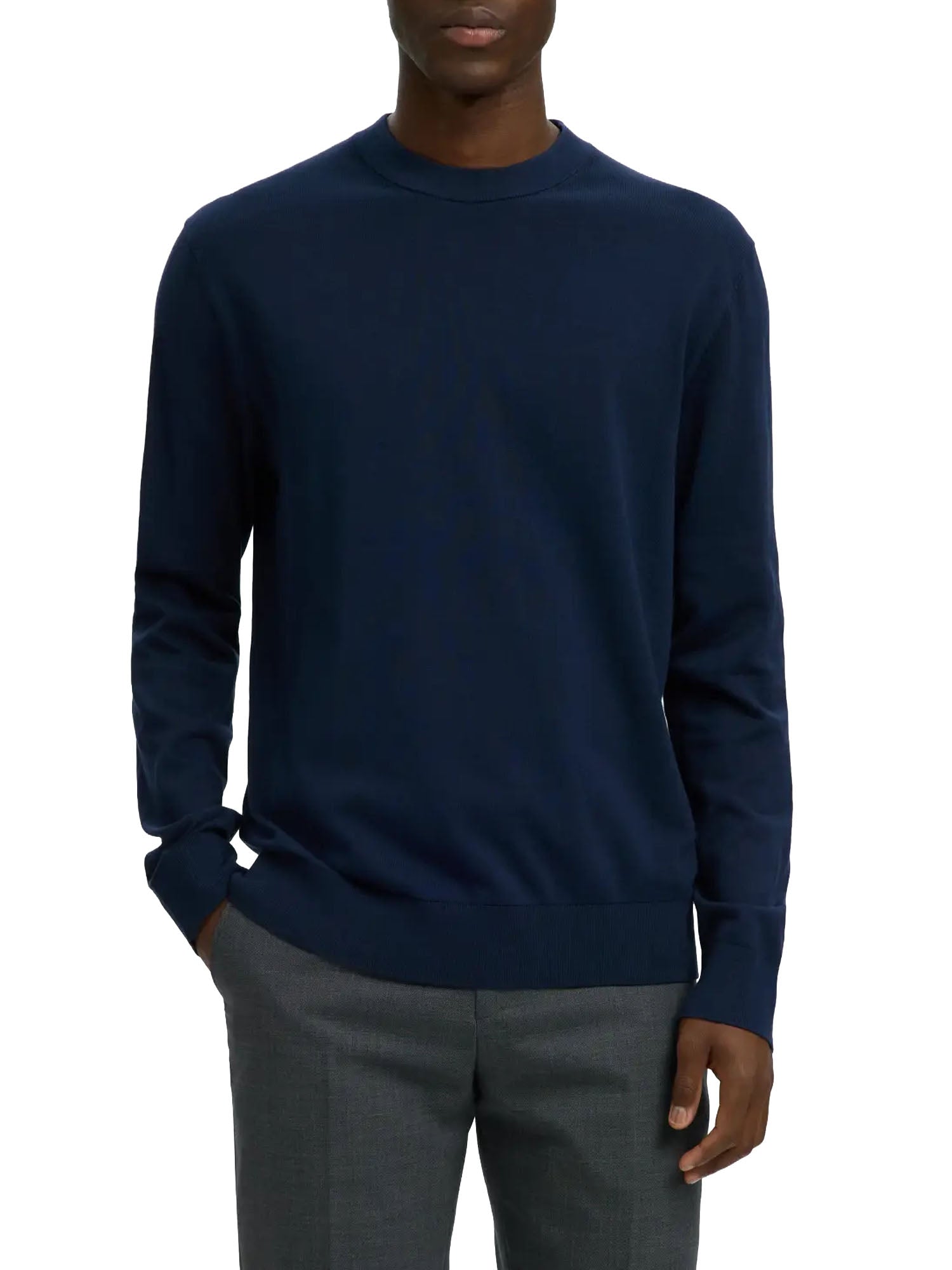 Selected Maglione Slmtorino LS Knit Crew Neck Blu