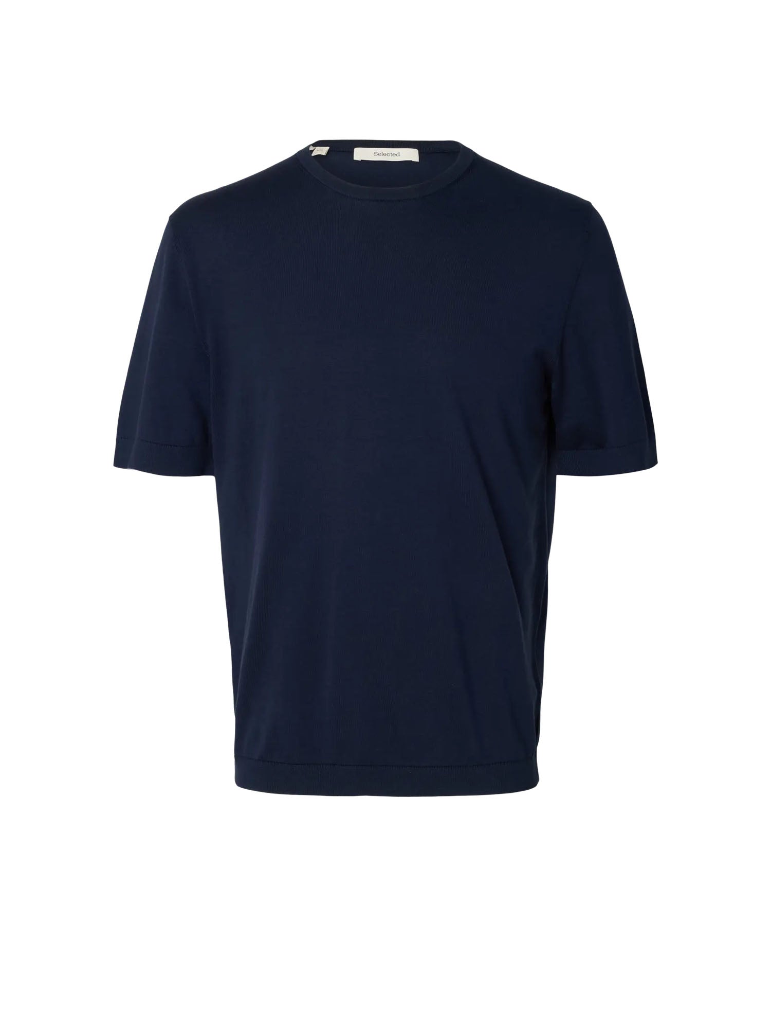 Selected T-shirt Slmtorino SS Knit Crew Neck Blu