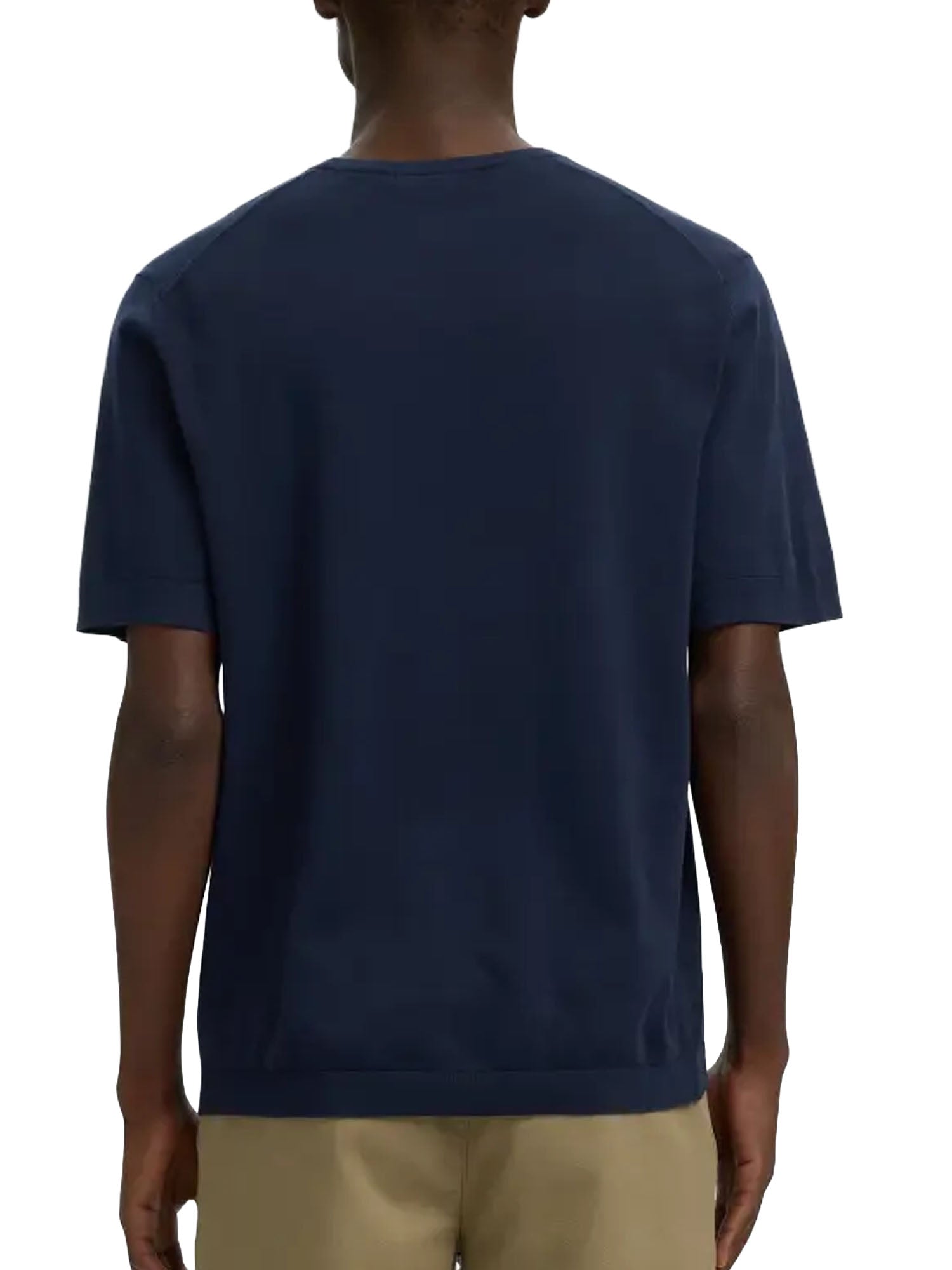 Selected T-shirt Slmtorino SS Knit Crew Neck Blu