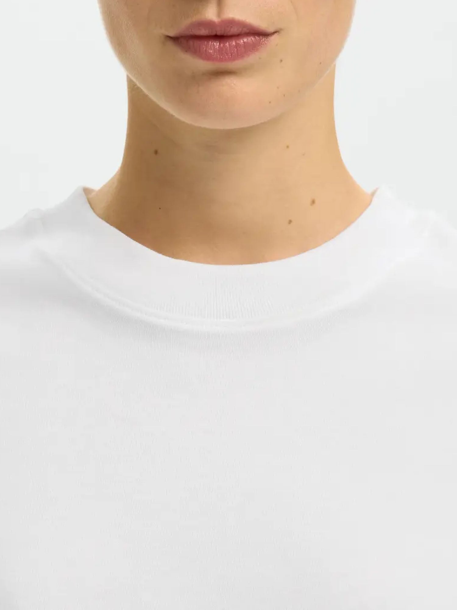 Selected T-shirt Slwrelax Colwoman SS Mock Bianco