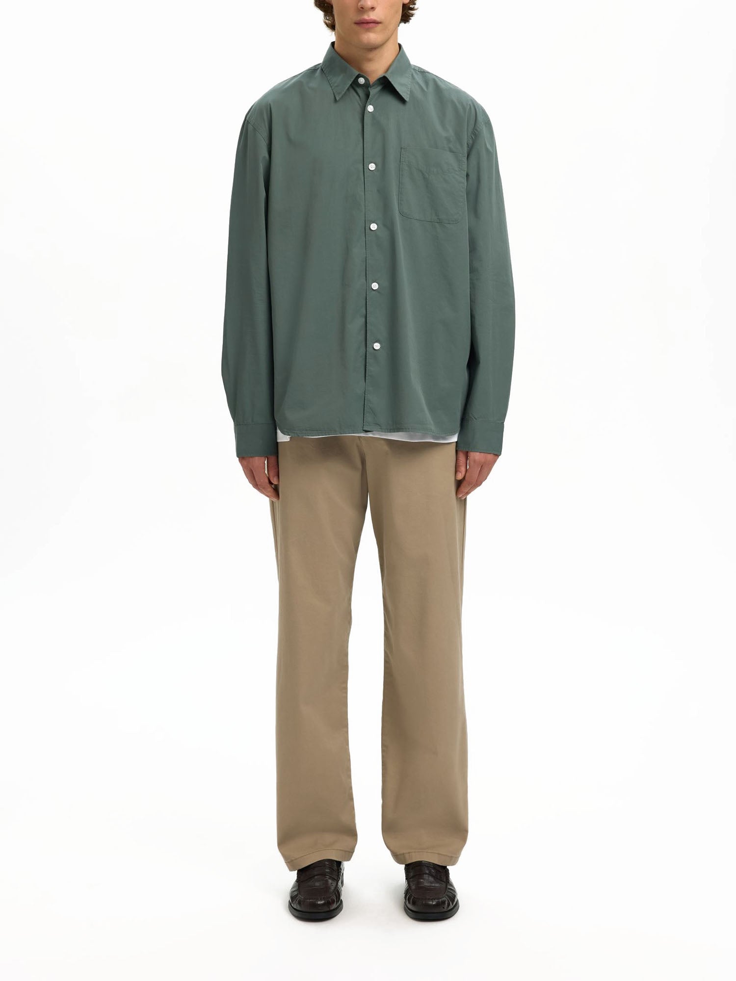 Selected Camicia Dexter Poplin Verde