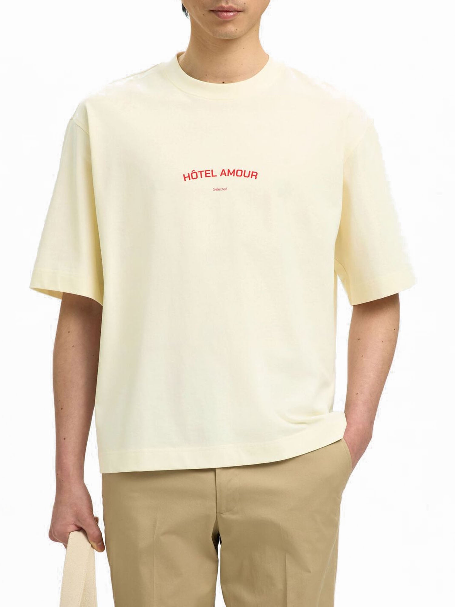 Selected T-shirt Boxyliam Bianco