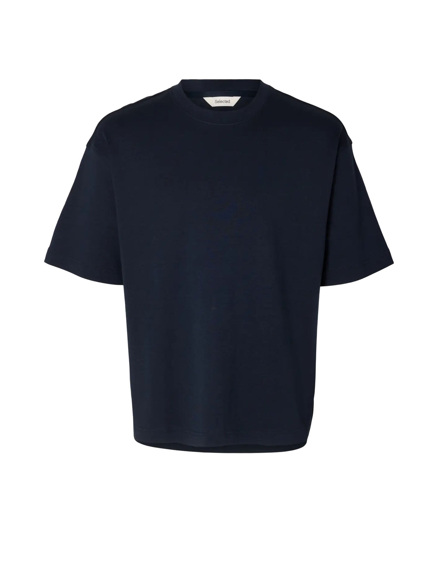 Selected T-shirt Slhrelaxbob SS O-Neck Tee Blu