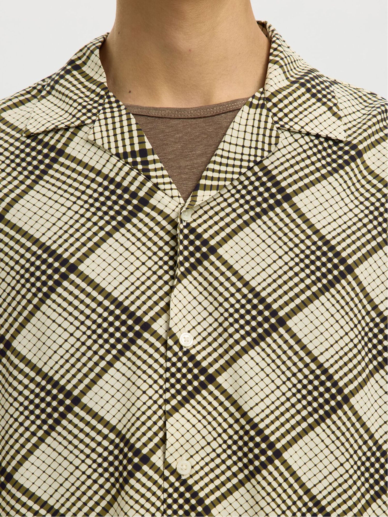Selected Camicia a maniche corte Beige