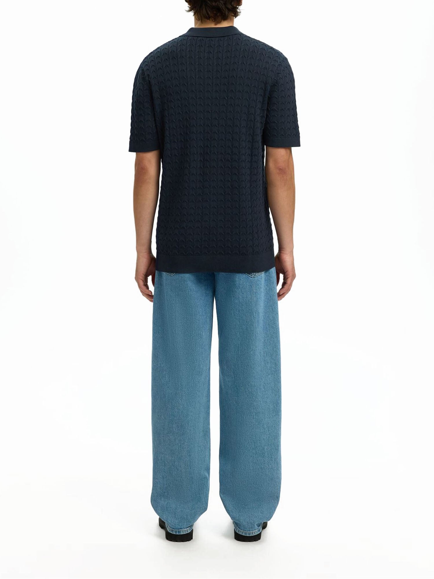 Selected Camica Polo in Maglia Blu