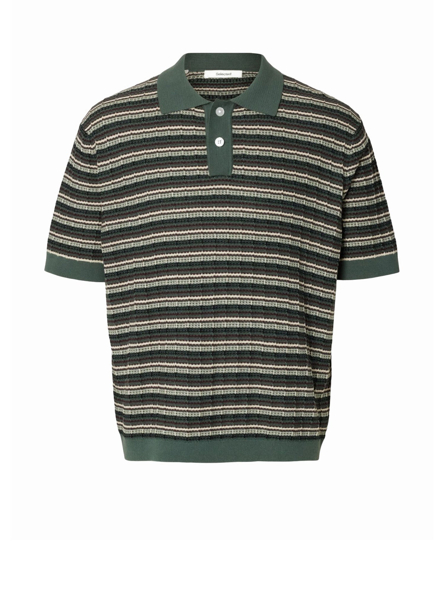 Selected Camicia Polo in Maglia Verde