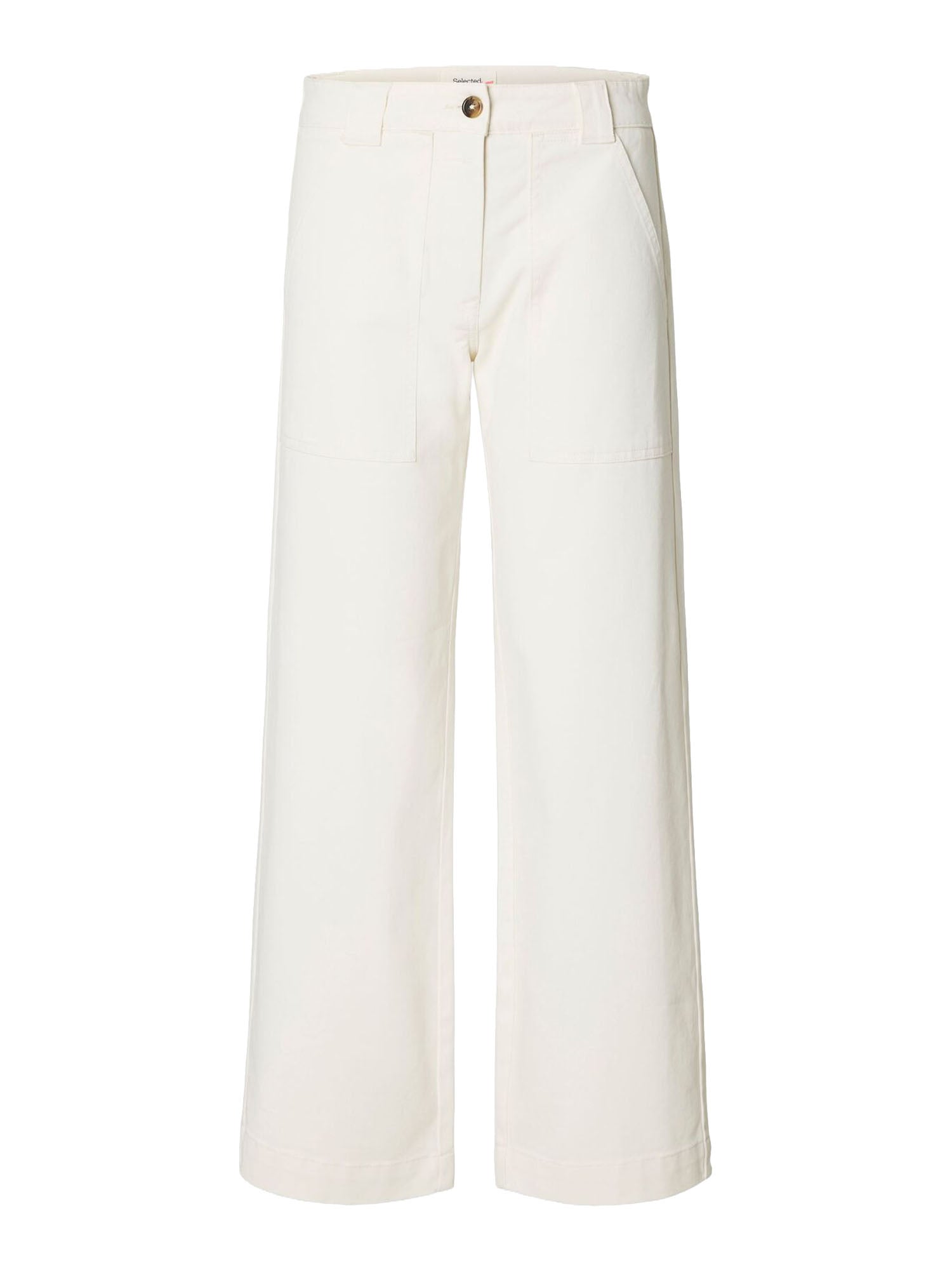 Selected Pantaloni Gamba Ampia Bianco