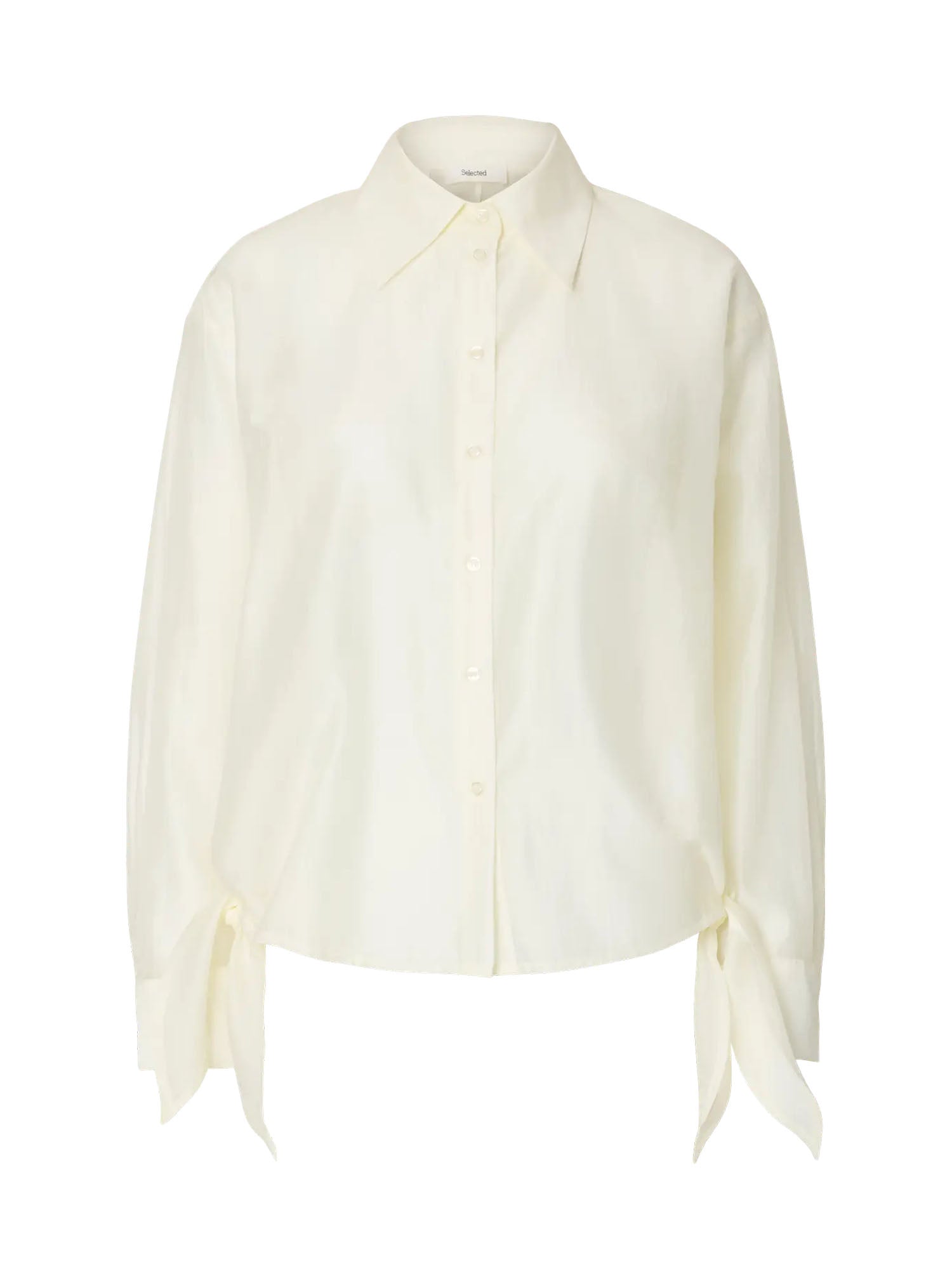 Selected Camicia SlfIris Relaxed LS Tie Detail Bianco