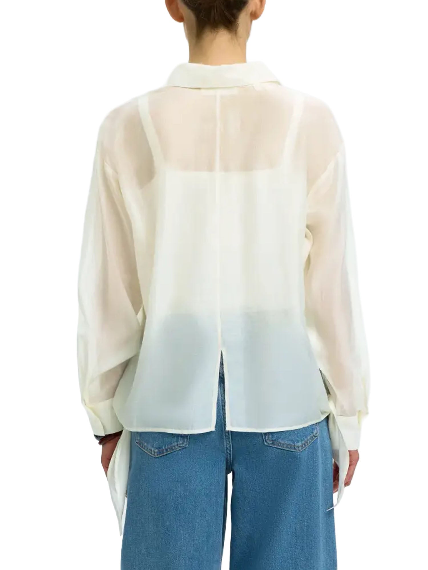 Selected Camicia SlfIris Relaxed LS Tie Detail Bianco